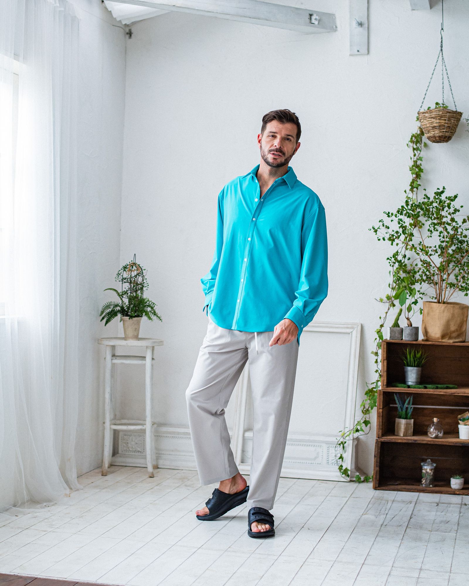 CHRIS EASY WIDE TUCK PANTS / RC32-ST-016WT / ワイドタックパンツ / グレージュ