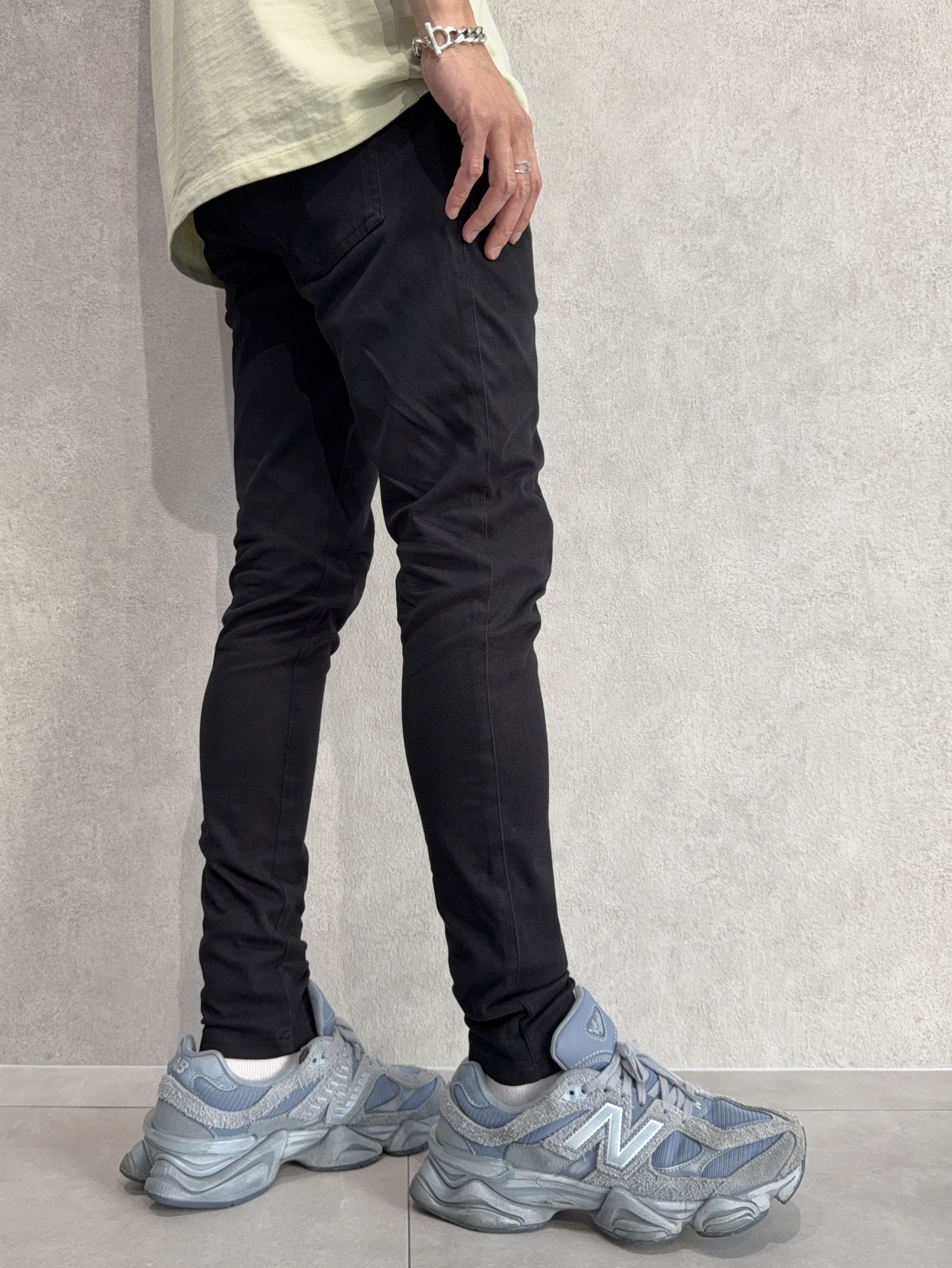 DENIM JERSEY CHRIS EASY TUCK PT / RC36-ST-016TD / ライトオンスデニムジャージイージータックパンツ / ブラック
