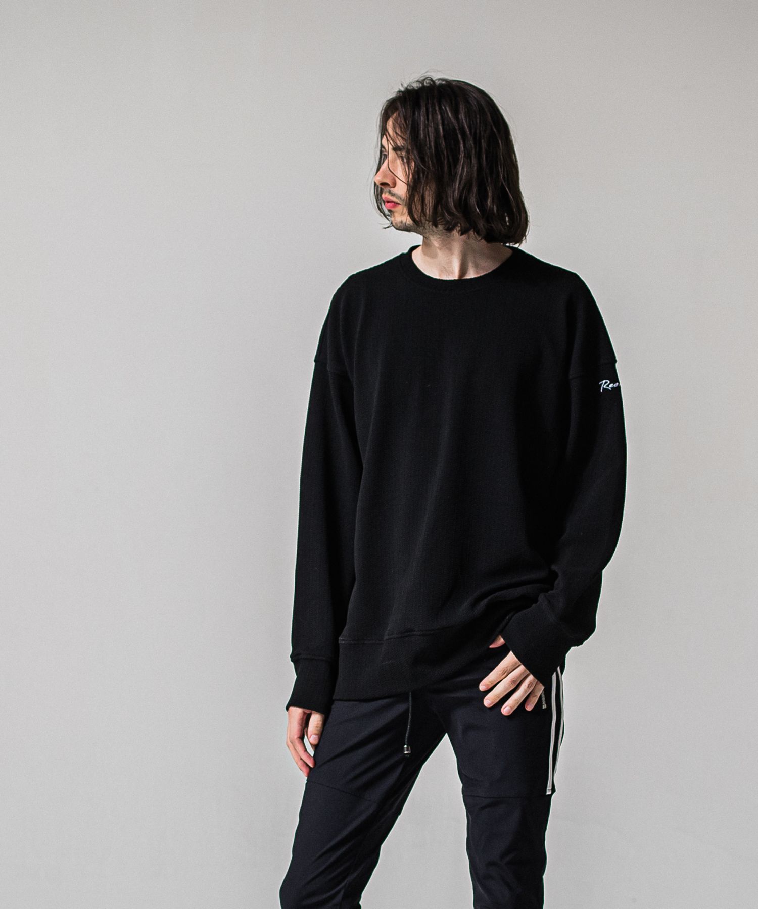 BLISTER TRAINER / RC39-C-004 / ブリスターニットトレーナー / ブラック (1月中旬入荷予定)