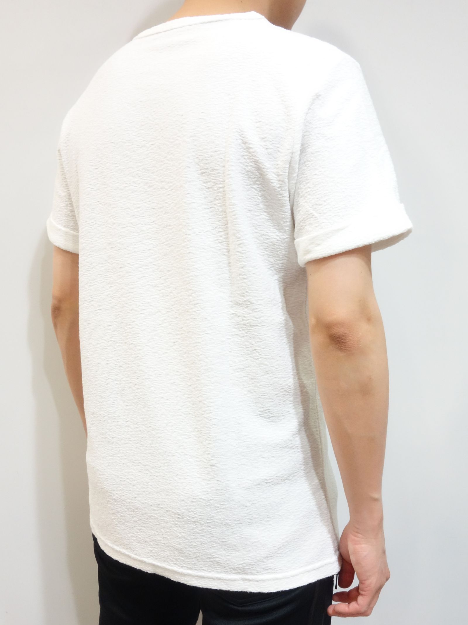 RANDOM PILE ROLL UP TEE / RC24-T-001 / パイル無地Tシャツ / ホワイト