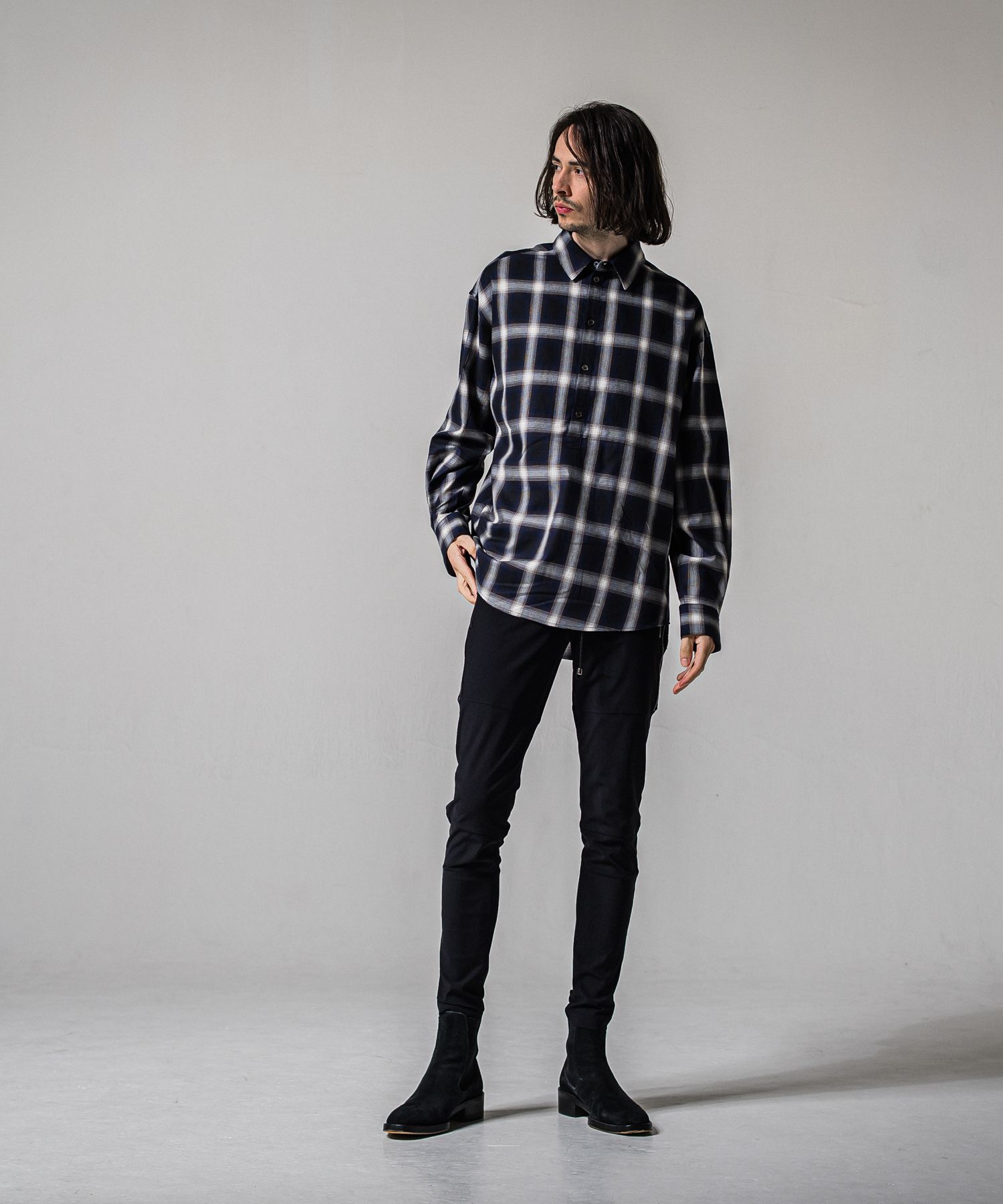 PULL JACK SHIRT / RC39-SH-003 / プルオーバーチェックシャツ / ネイビー (3月上旬入荷予定)
