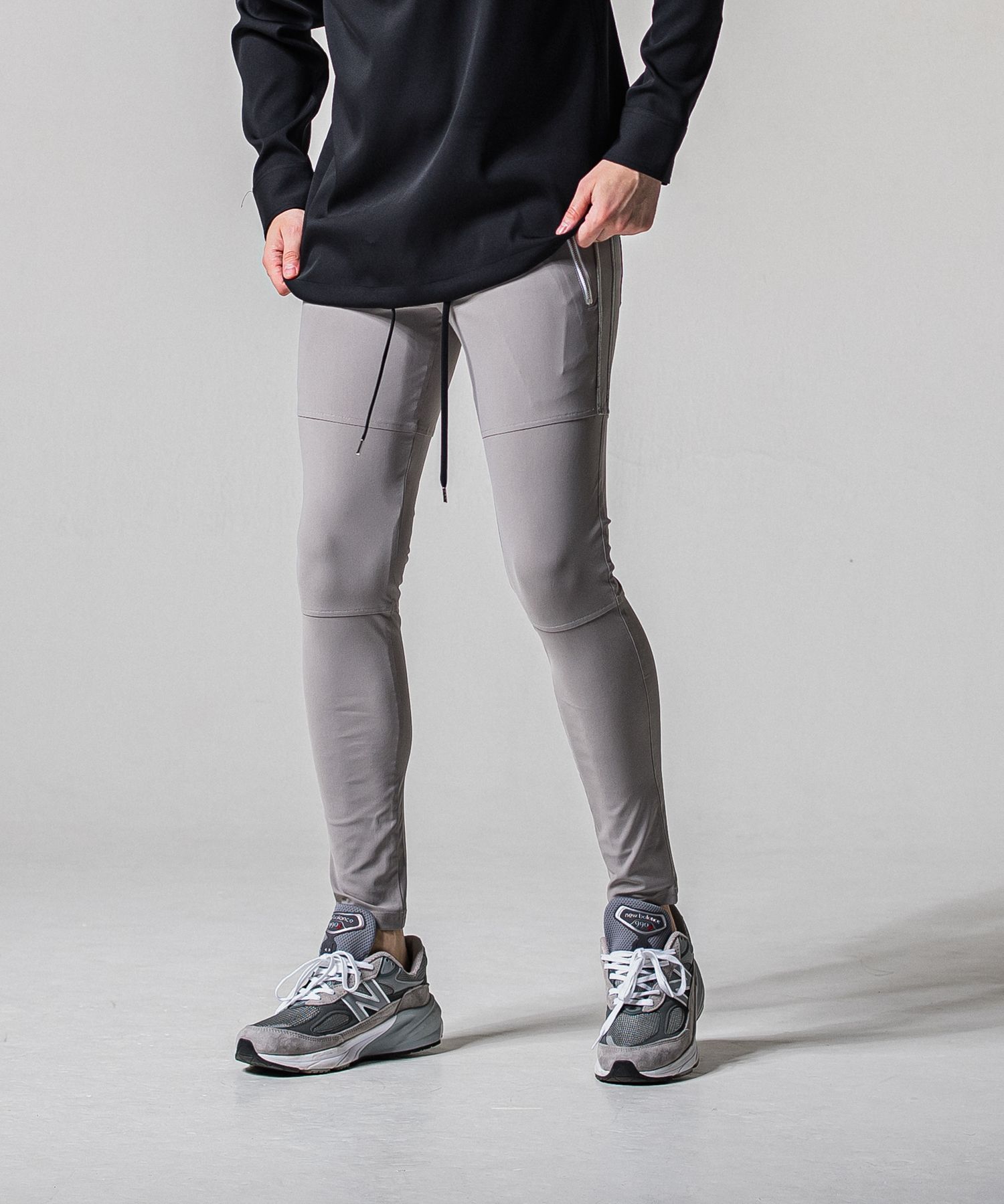 JOHNSON LINE NYLON PT / BASIC-ST-009 / ジョンソンナイロンラインパンツ / グレー×シルバー (3月上旬入荷予定)