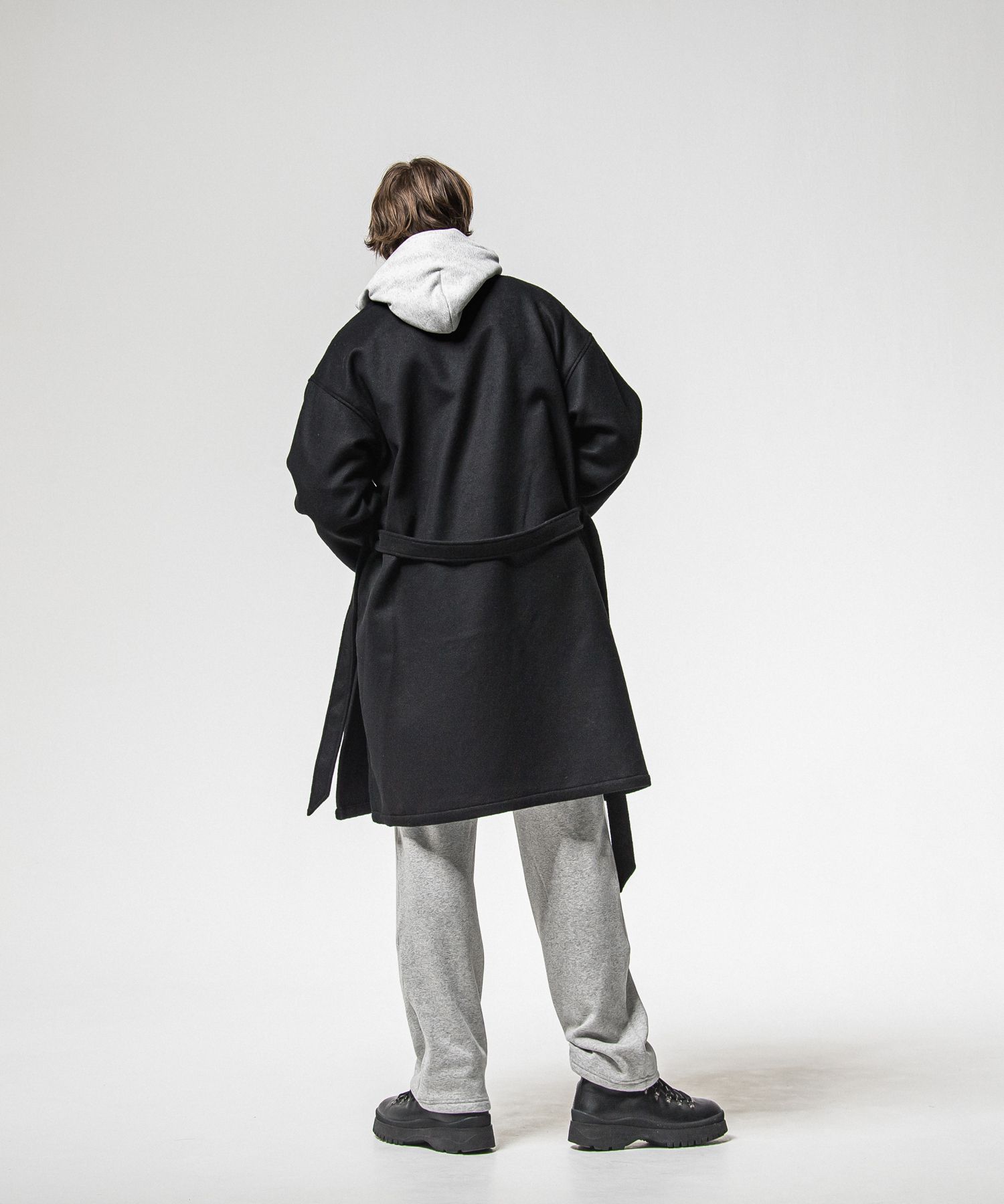 GOWN OVER COAT / RC38-JK-004 / オーバーサイズガウンコート / ブラック (11月上旬入荷予定)