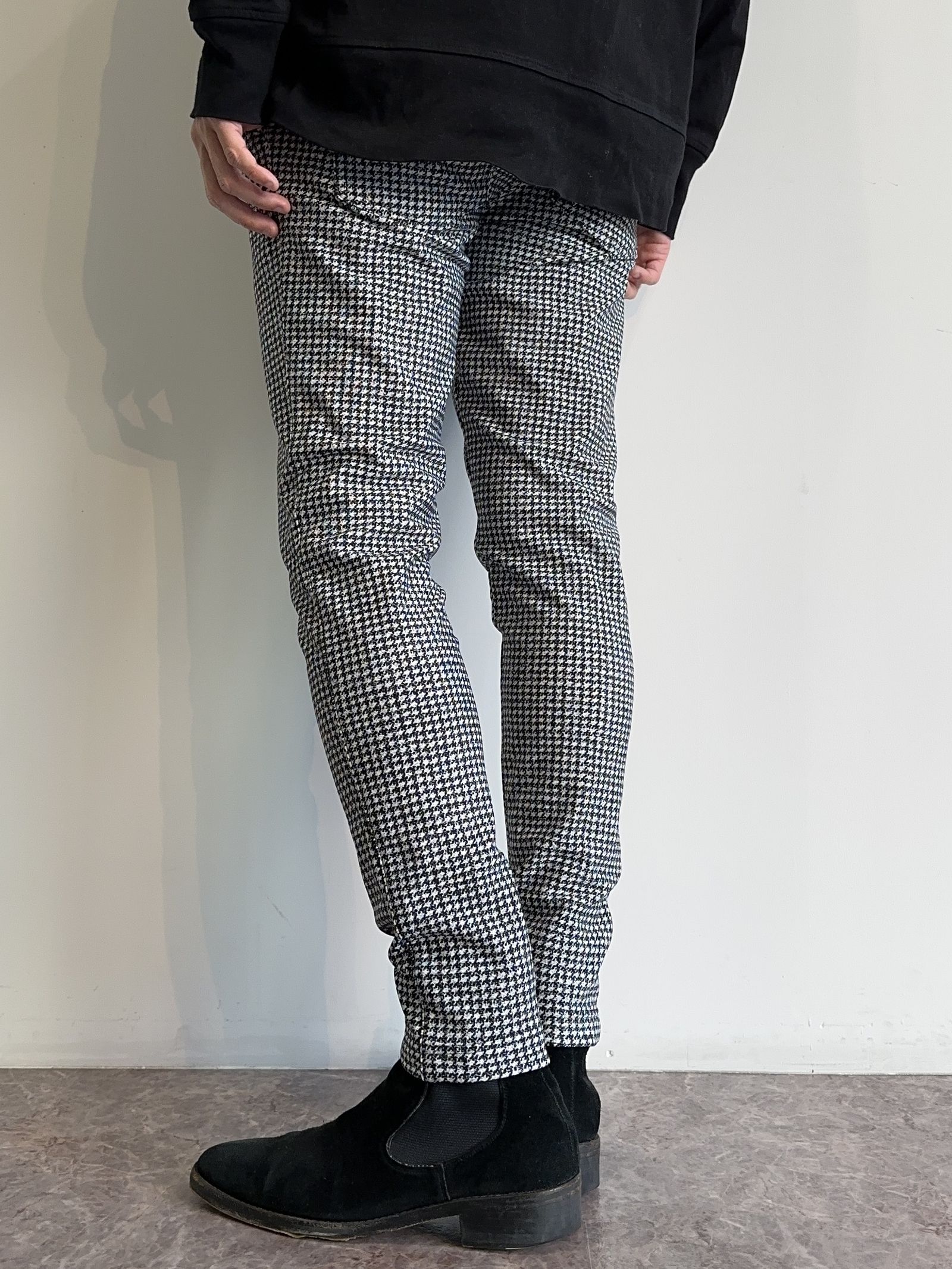 CHRIS EASY HEAT TUCK PANTS / RC30-ST-016HT / 裏起毛タックパンツ / 千鳥柄