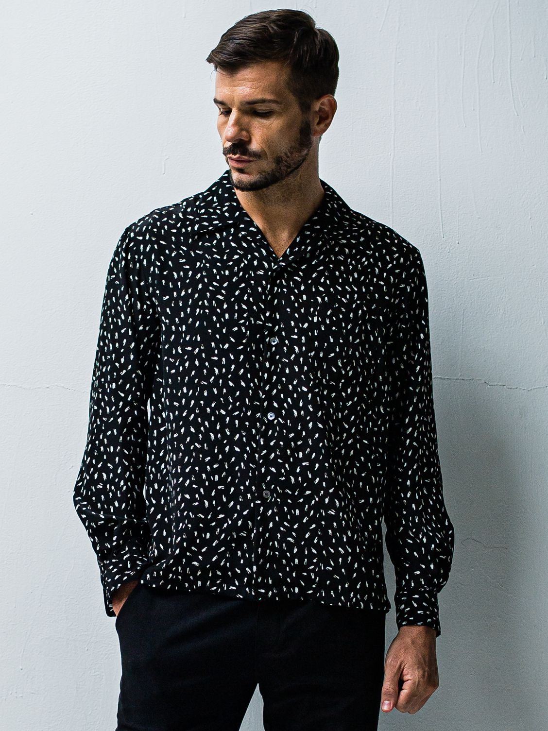 ORATA - RR LEOPARD SHIRT / OR1-SH-001 / レオパードシャツ / ブラック (1月上旬入荷予定) | LUKE