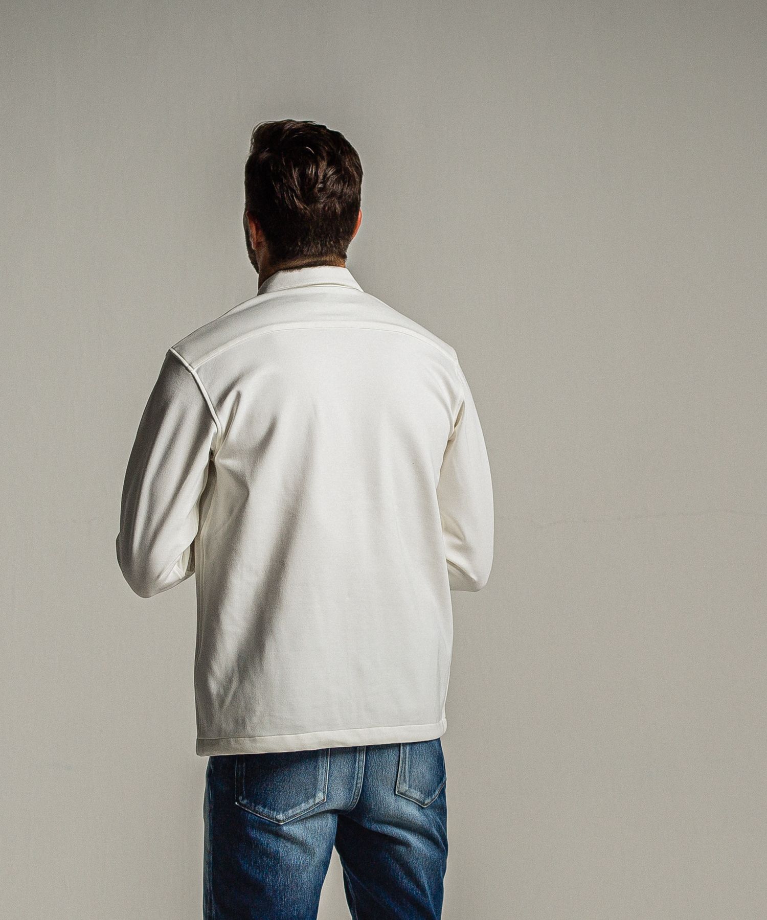 PULLOVER JERSEY SHIRT / RC34-SH-002 / 裏起毛ハーフジップシャツ / ホワイト