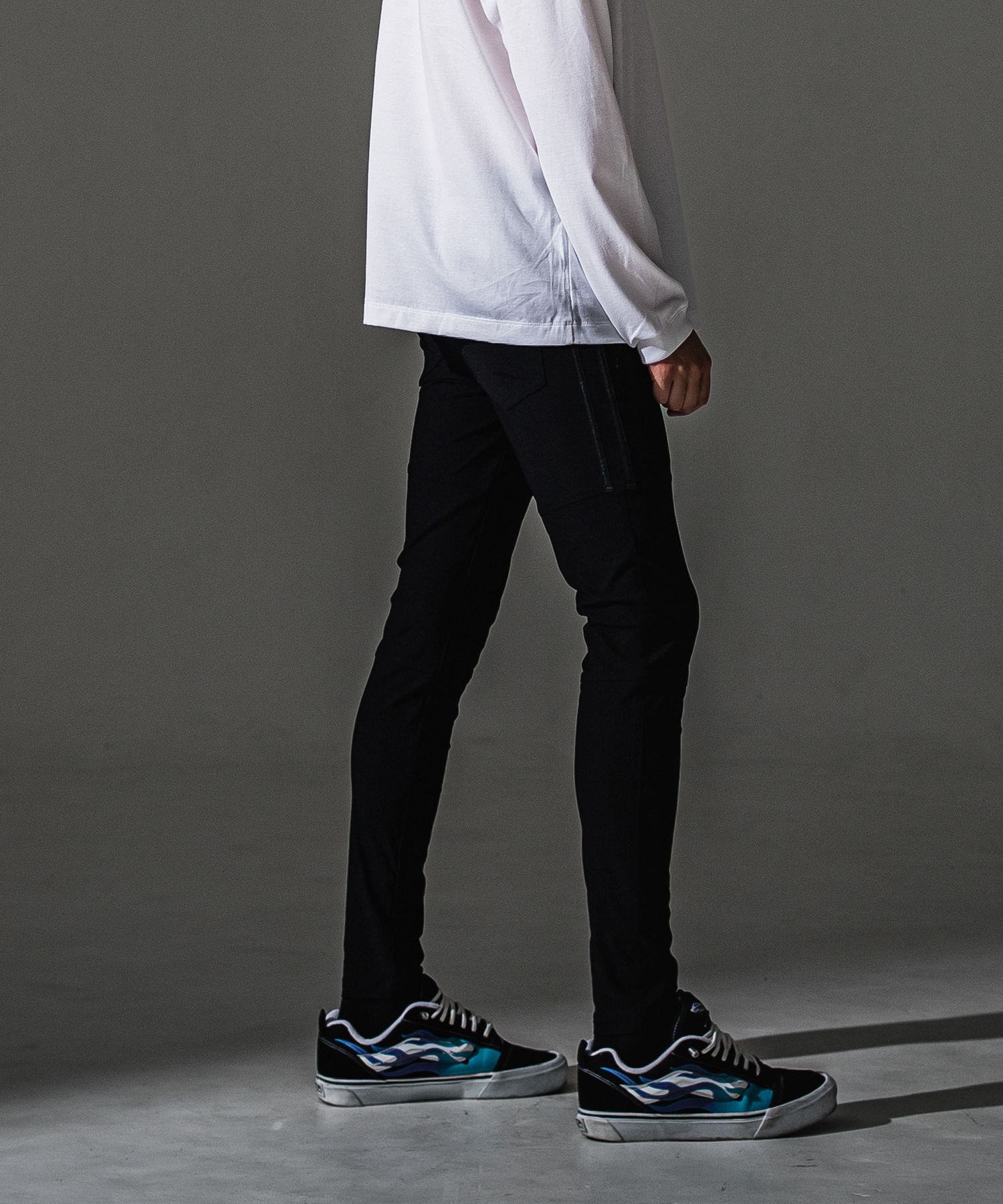 JOHNSON LINE NYLON PT / BASIC-ST-009 / ジョンソンラインナイロンパンツ / ブラック×レザーブラック (7月下旬入荷予定)