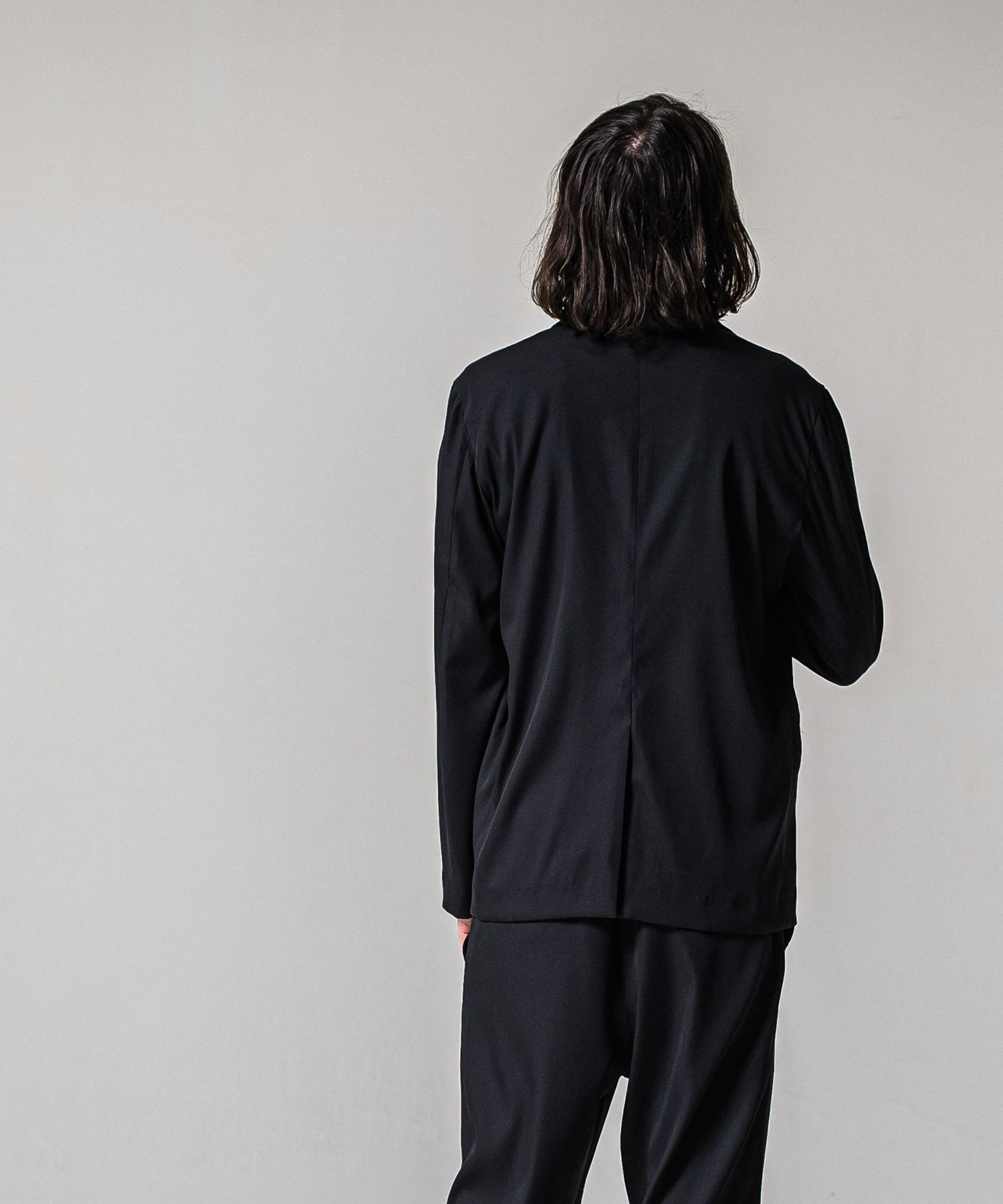 GARY LOOSE JACKET / RC39-JK-001 / サテンルーズテーラードジャケット / ブラック (2月下旬入荷予定)