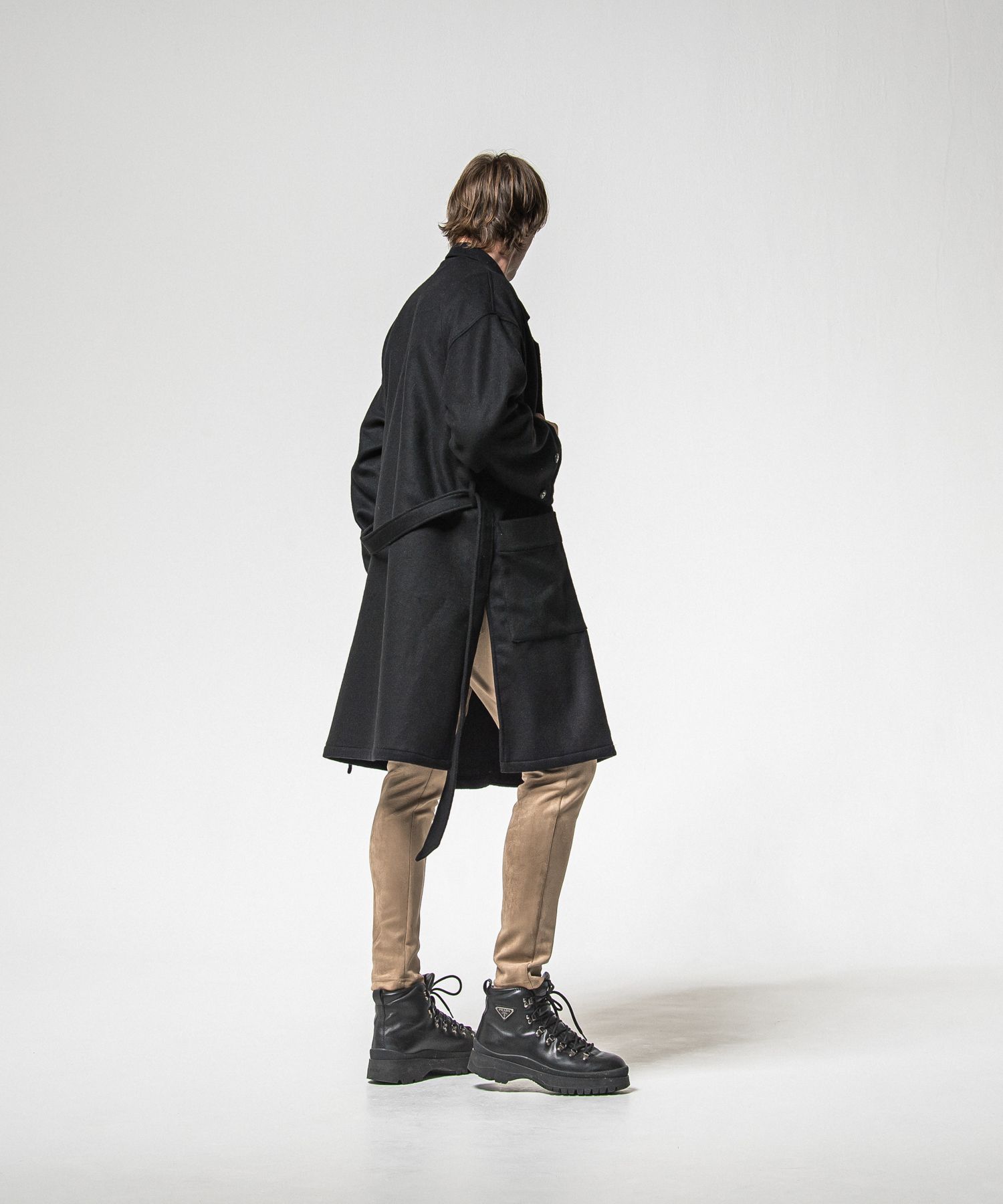 GOWN OVER COAT / RC38-JK-004 / オーバーサイズガウンコート / ブラック (11月上旬入荷予定)