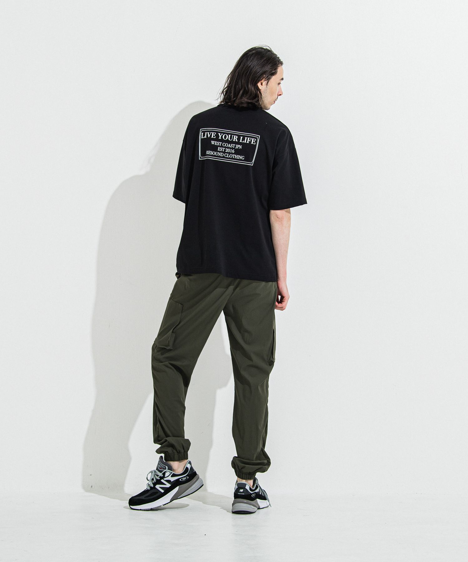 CREW OVER TEE / RC36-T-007 / バックプリントビッグTシャツ / ブラック
