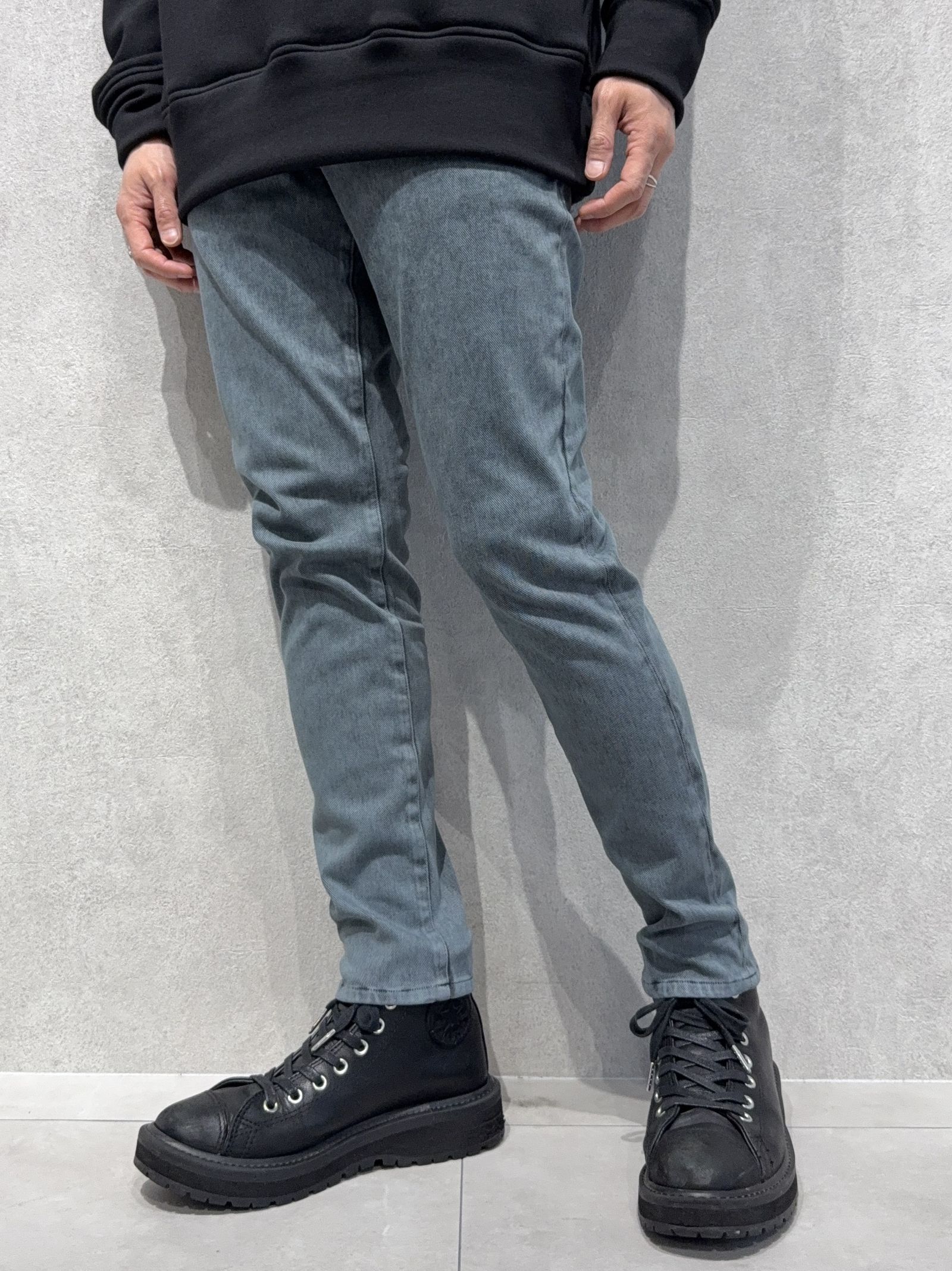 MICK DENIM JERSEY / BASIC-ST-020 / デニムジャージテーパードパンツ / ピグメントブラック