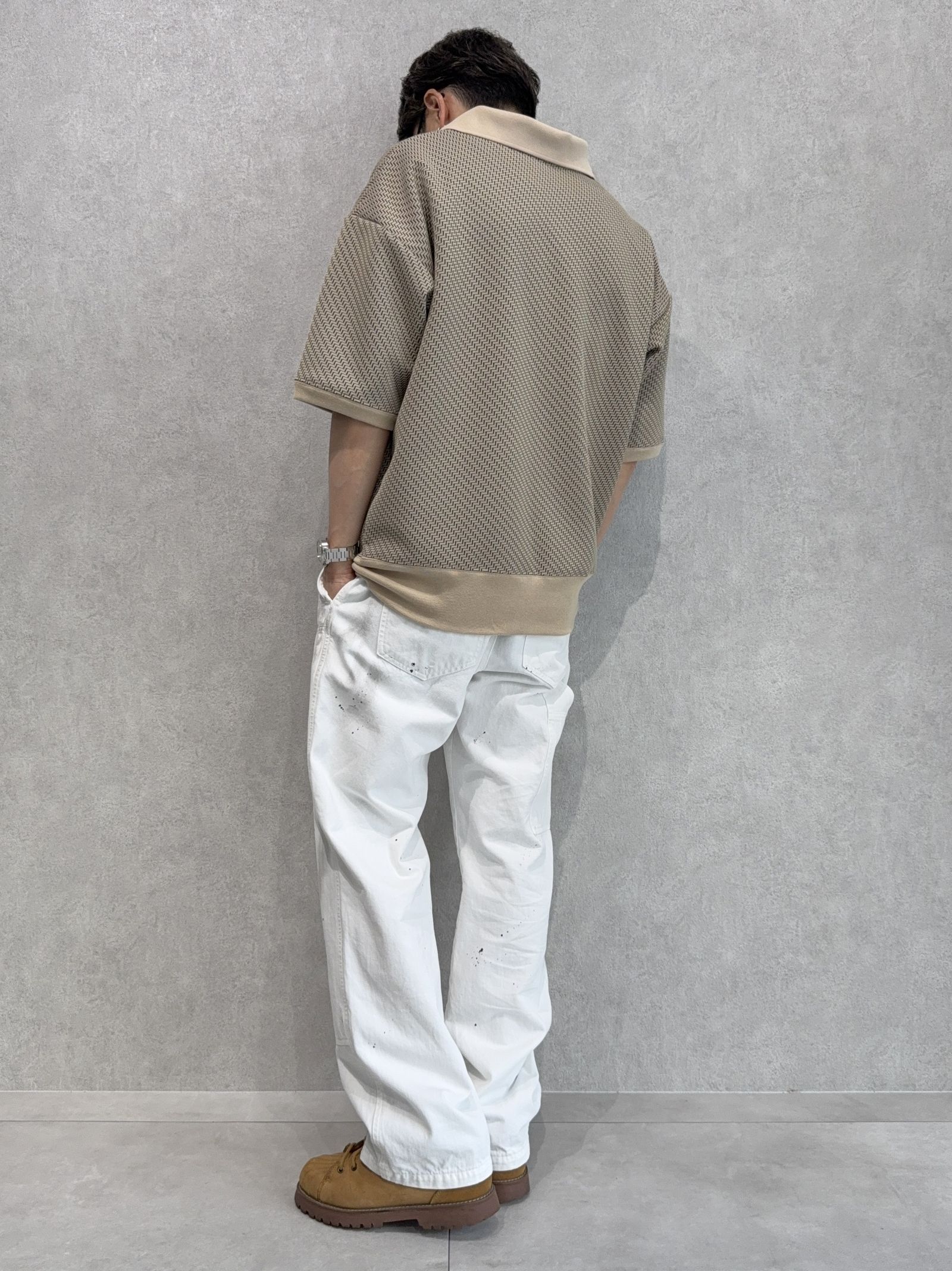 DELAYスキッパーポロ×RESOUNDダブルニーデニムコーデ