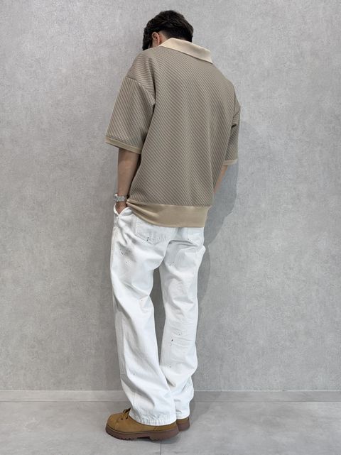 DELAYスキッパーポロ×RESOUNDダブルニーデニムコーデ