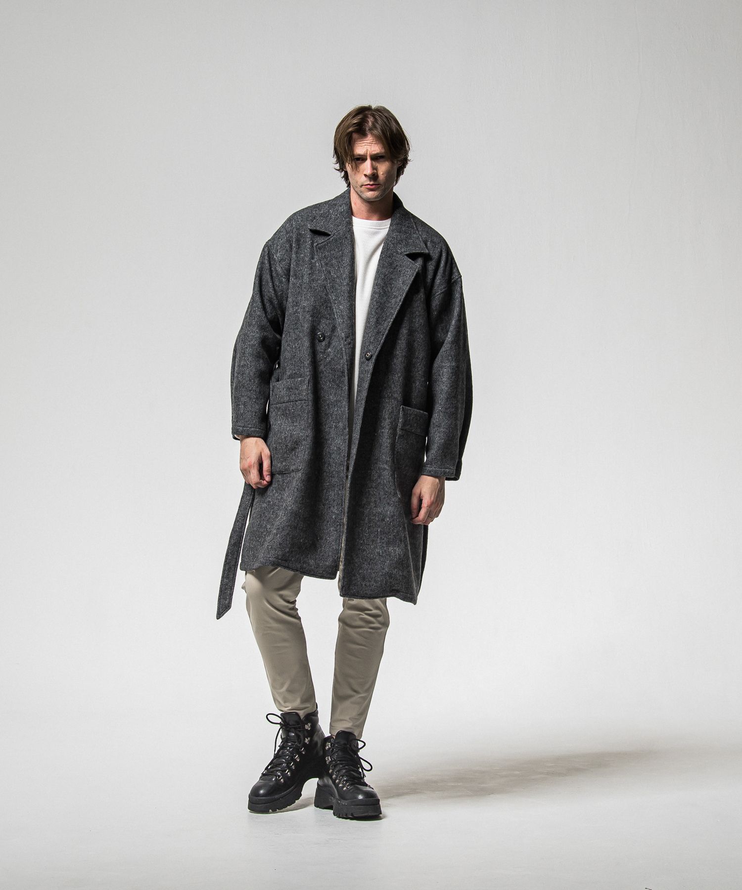 GOWN OVER COAT / RC38-JK-004 / オーバーサイズガウンコート / グレー (11月上旬入荷予定)