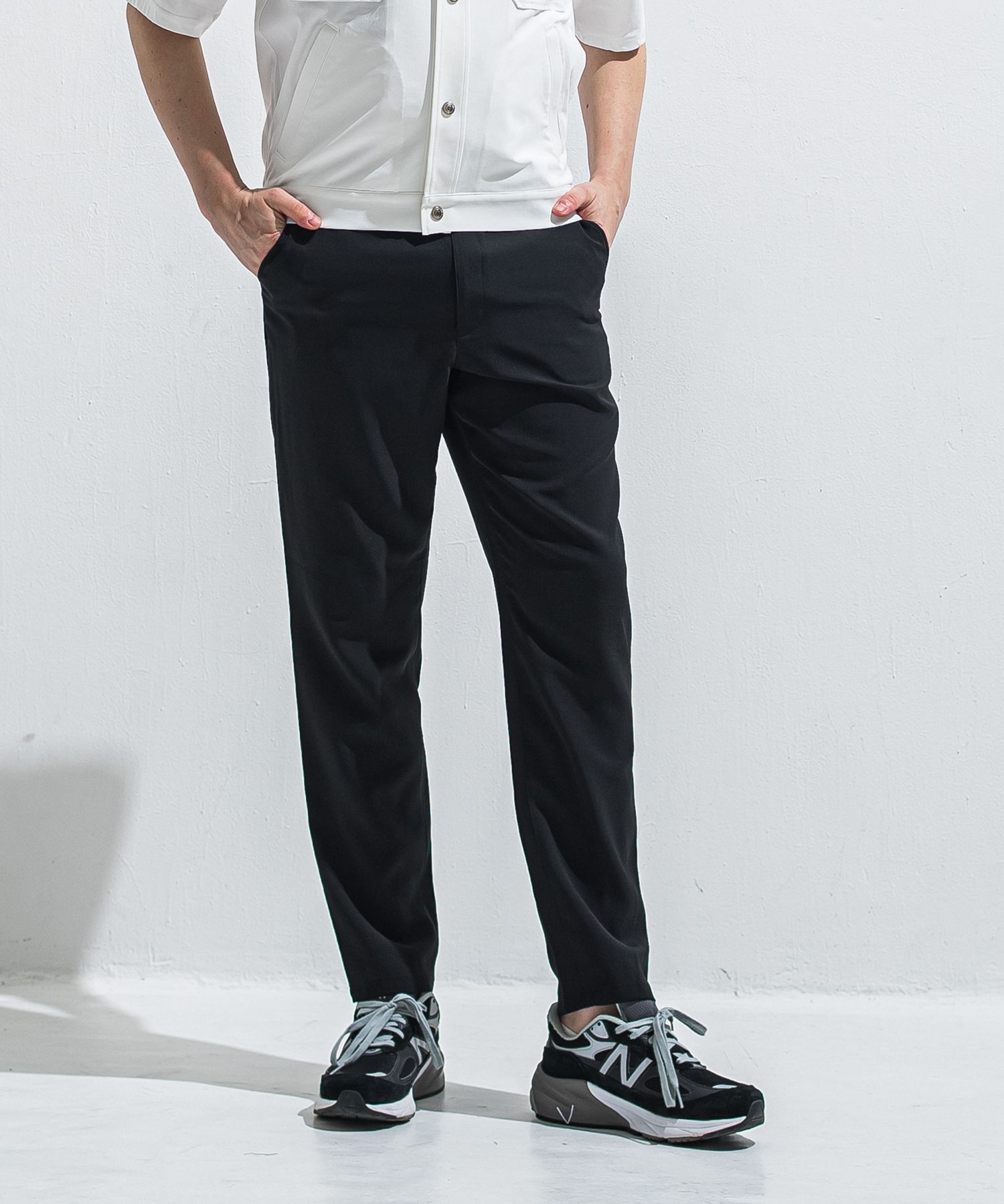 PAT WIDE EASY PANTS / RC40-ST-036BN / ワイドテーパードパンツ / ツイルブラック (4月中旬入荷予定)