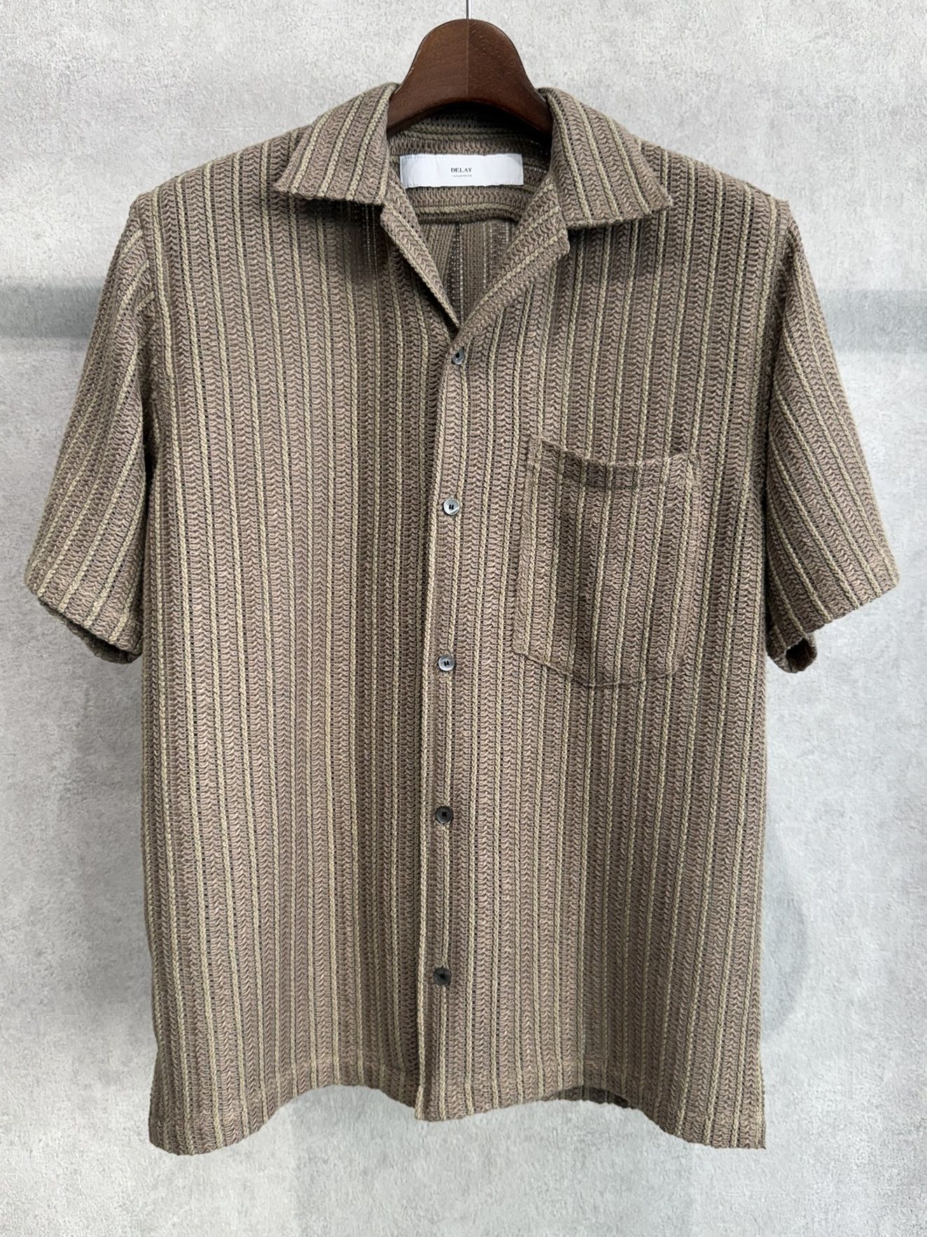 RUSSEL SHIRTS / DP1-SH-004 / ラッセル織り半袖シャツ / ブラウン