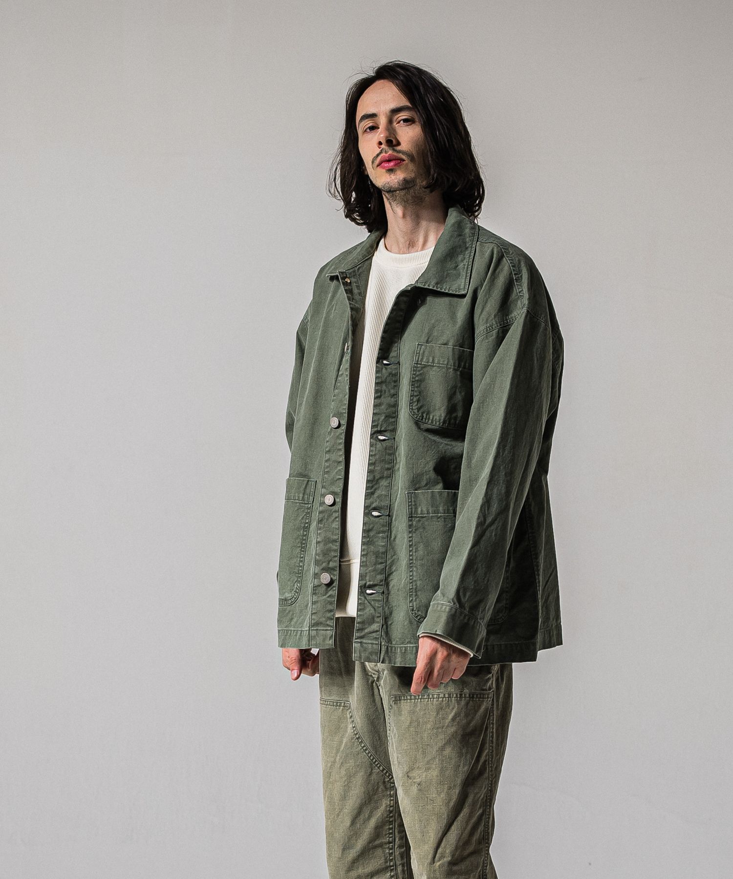 RC CAVER ALL / RC39-JK-004 / デニムカバーオール / ダックカーキ (3月中旬入荷予定)