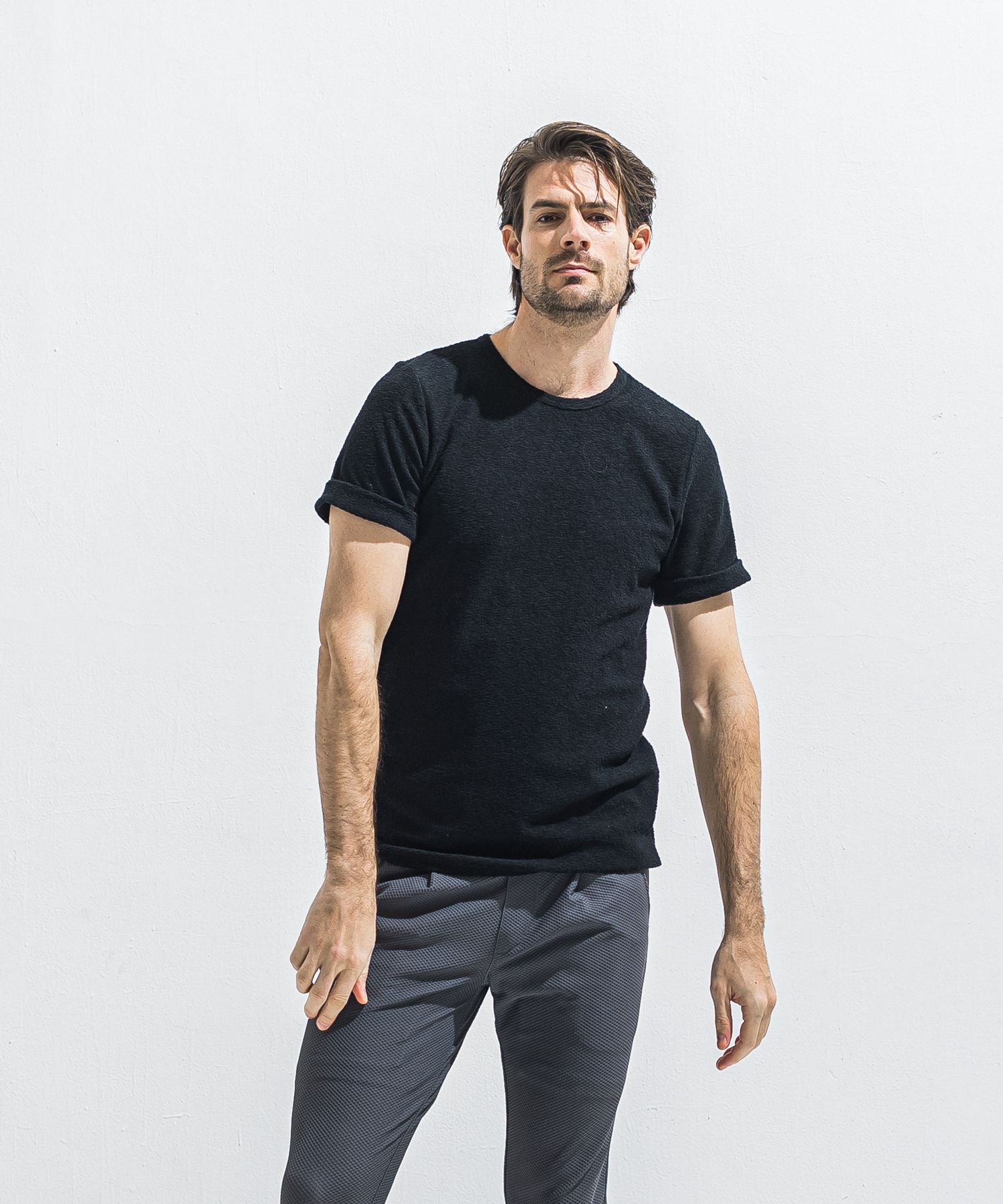 PILE ROLL UP TEE / RC40-T-001 / パイルロールアップTシャツ / ブラック (4月中旬入荷予定)