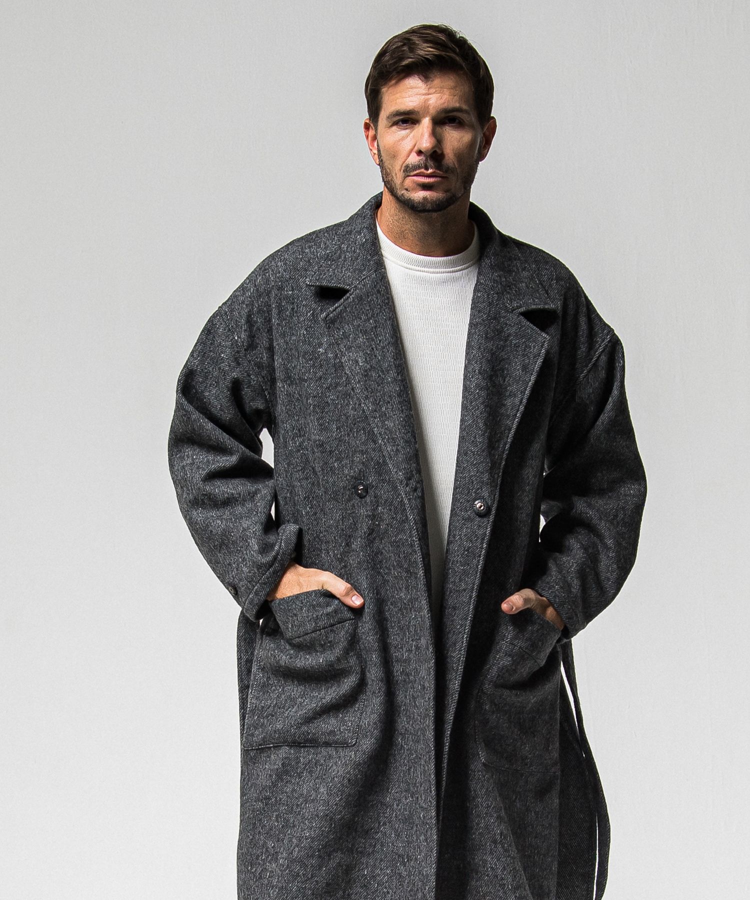 GOWN OVER COAT / RC38-JK-004 / オーバーサイズガウンコート / グレー (11月上旬入荷予定)