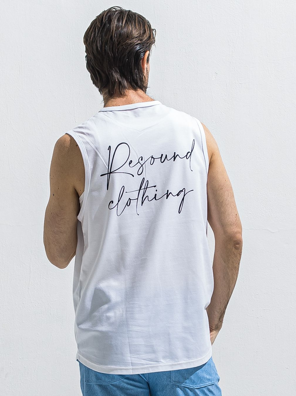 OVER NO SLEEVE / RC40-T-010 / バックロゴメッシュノースリーブ / ホワイト (6月上旬入荷予定)