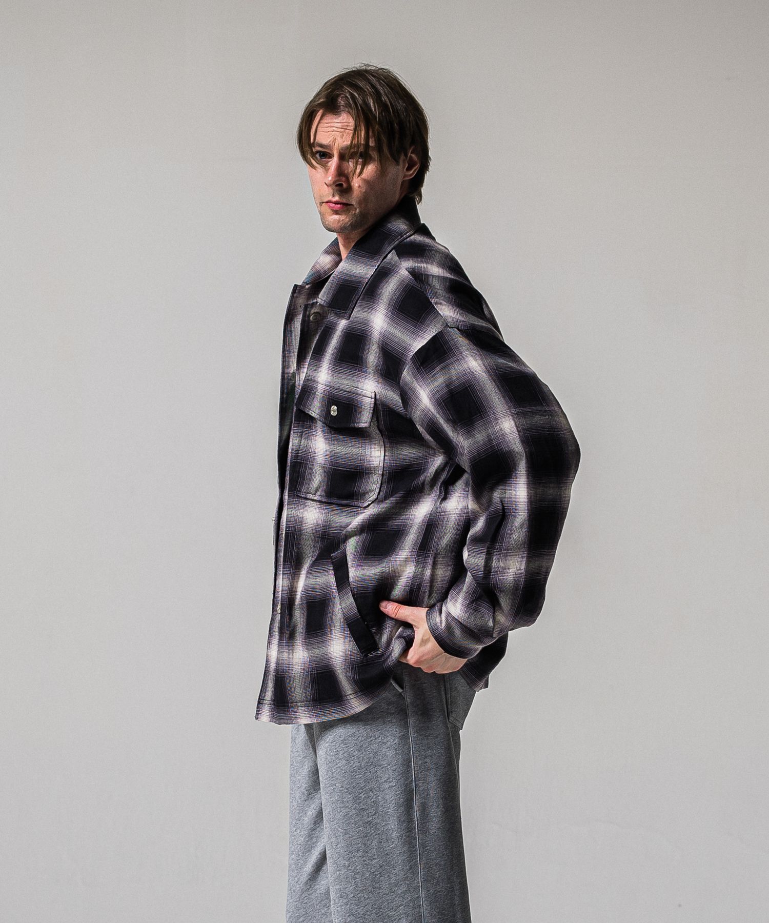 50S CHECK JK / RC39-JK-007C / チェックシャツジャケット / ブラック (2月中旬入荷予定)