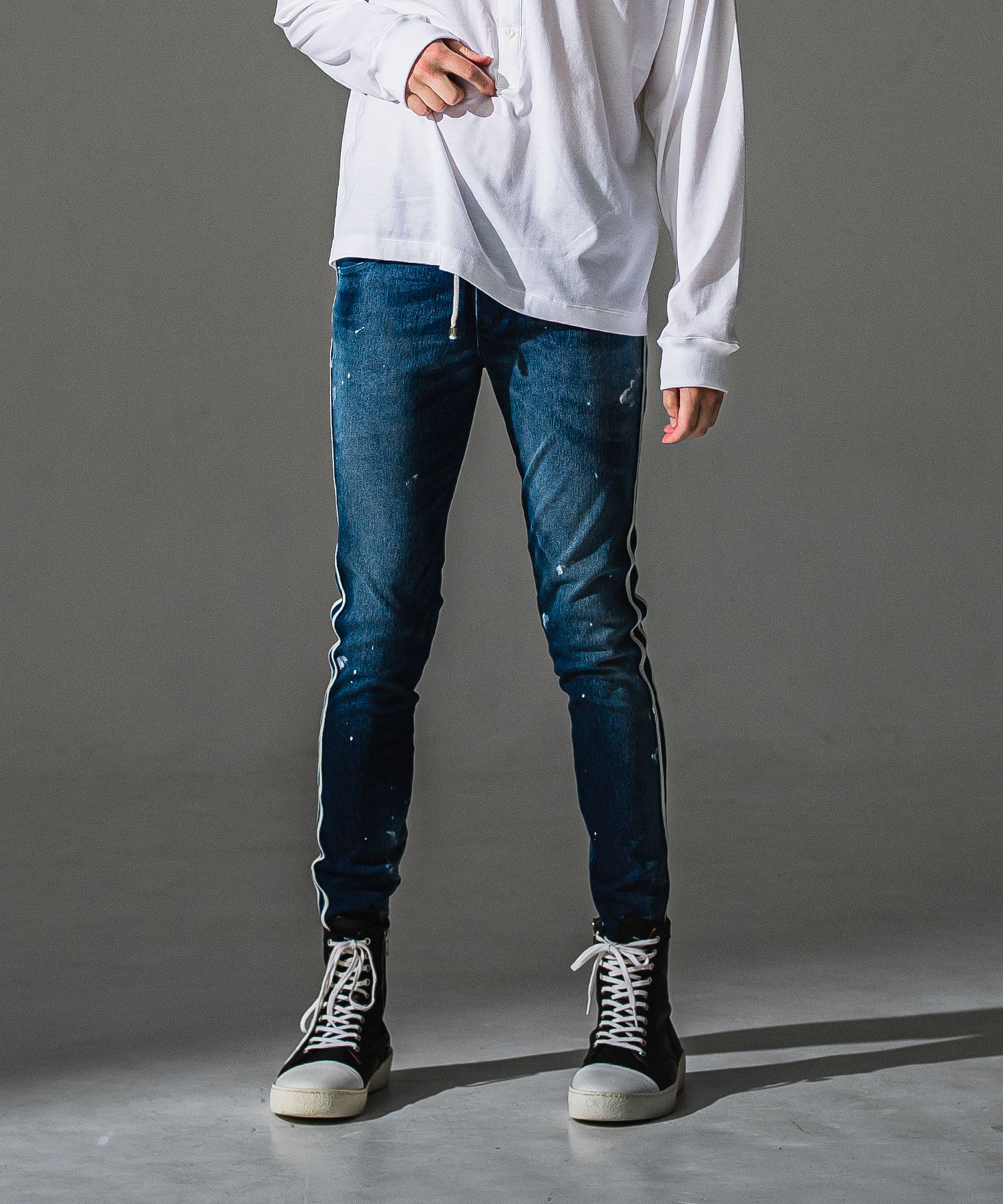 EX DENIM JERSEY BLIND LINE PT / RC41-ST-008D / デニムジャージラインパンツ / ダークインディゴ (9月上旬入荷予定)