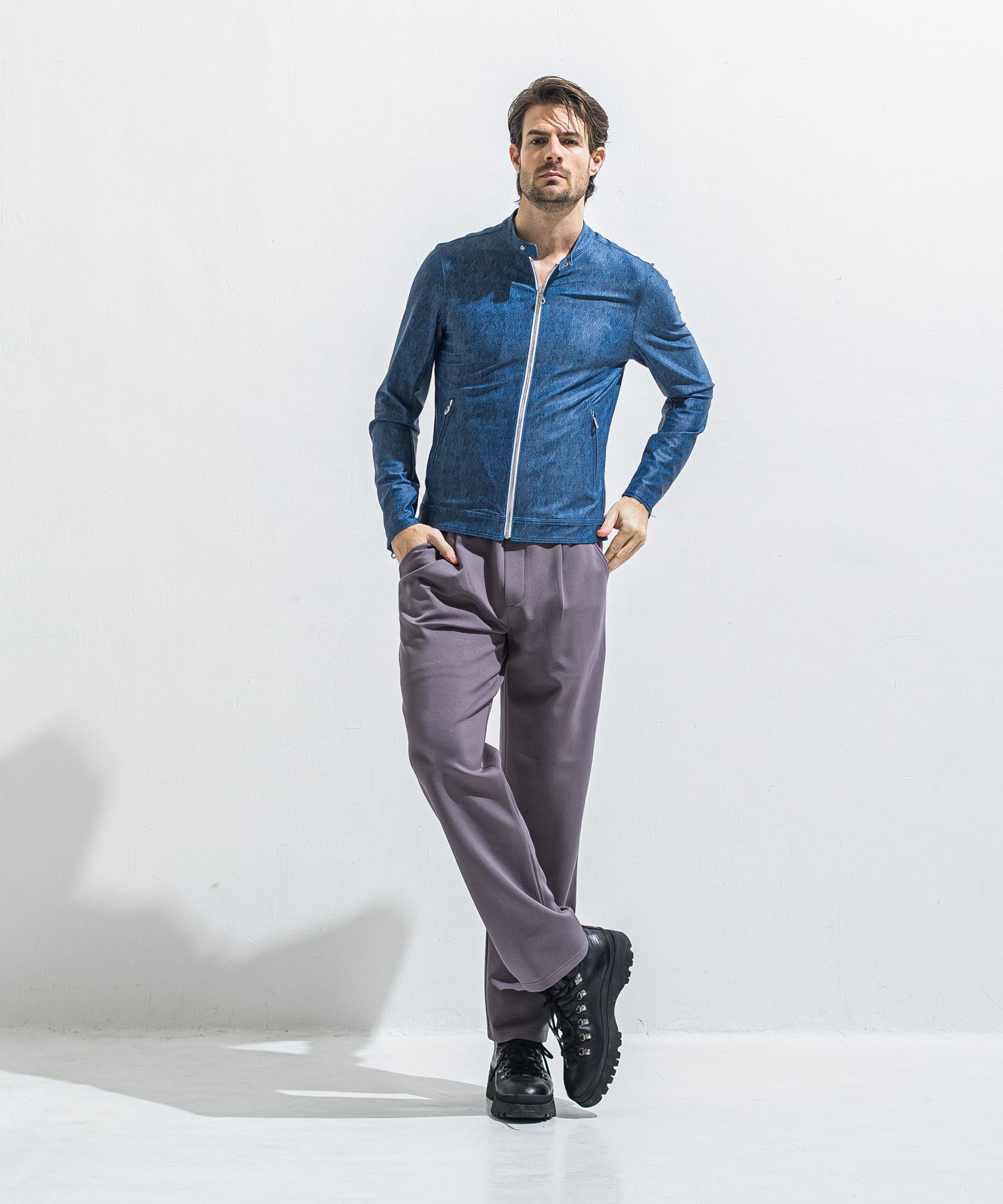 SEMI WIDE TUCK PANTS / RC40-ST-016WT / セミワイドタックパンツ / ダンボールチャコール (4月中旬入荷予定)