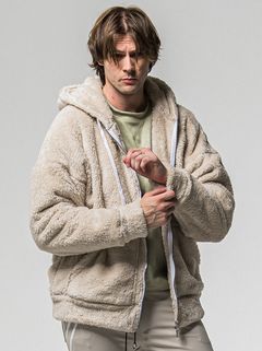 BOA ZIP LOOSE HOODIE / RC38-C-007 / ボアジップパーカー / ブラウン (11月中旬入荷予定)