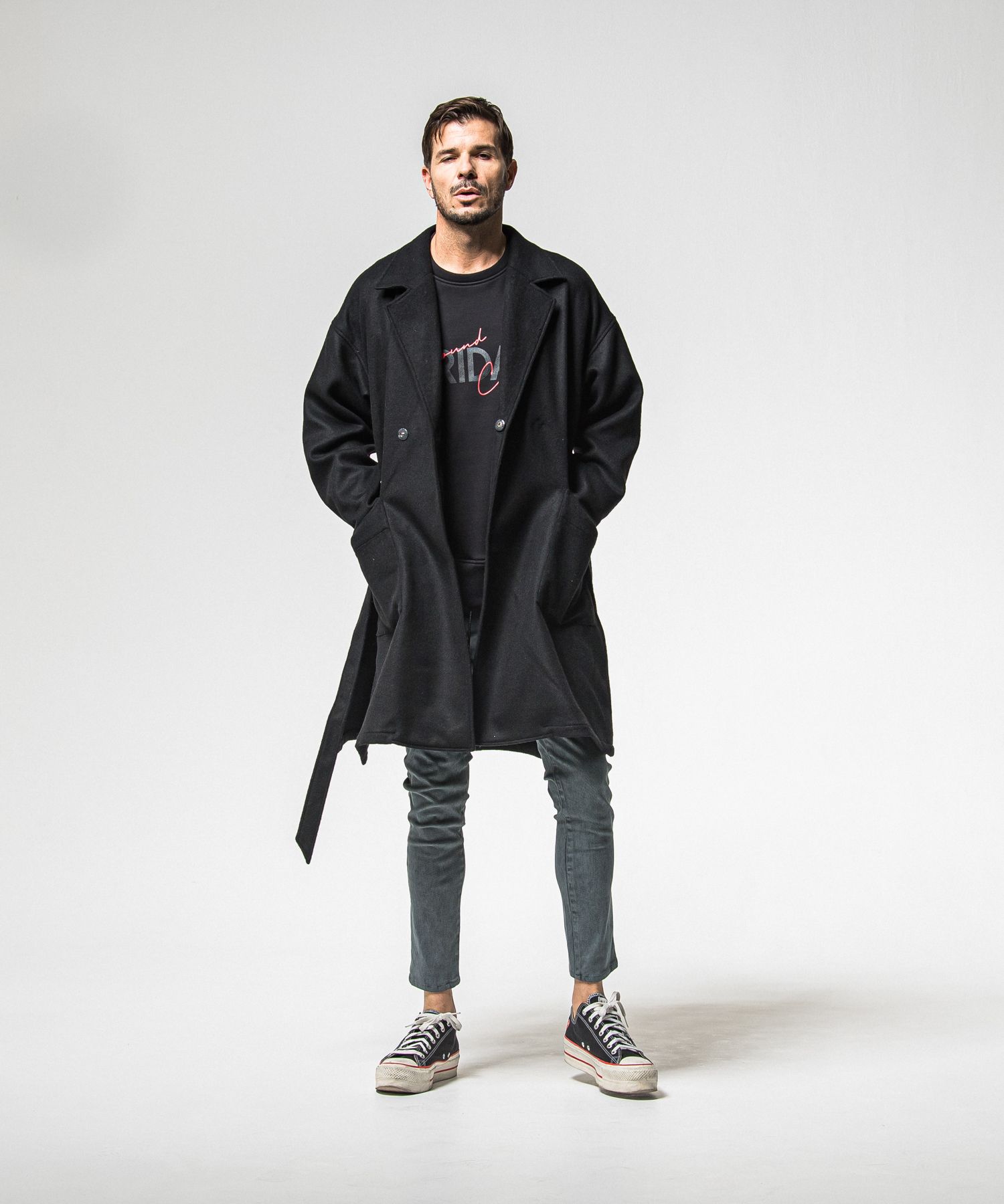 MICK DENIM JERSEY / BASIC-ST-020 / デニムジャージテーパードパンツ / ピグメントブラック (12月上旬入荷予定)