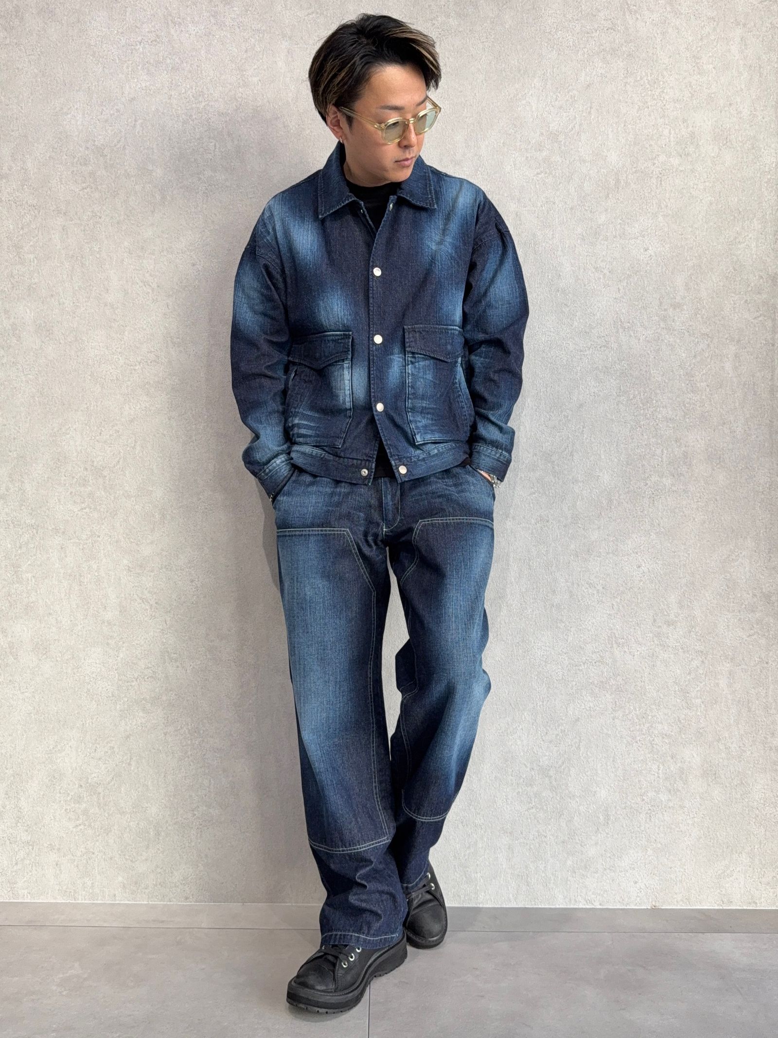 DOUBLE KNEE PT / RC39-ST-041 / ダブルニーワイドデニムパンツ / ダークインディゴ