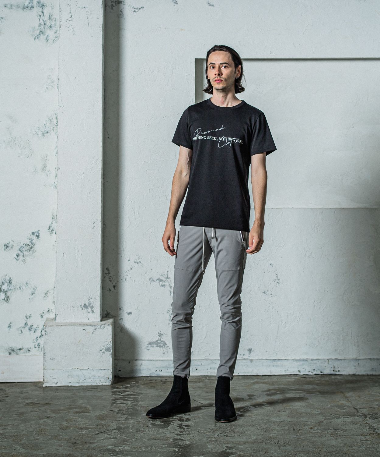 NSNF BASIC TEE / RC35-T-003 / メッセージロゴジャストTシャツ / ブラック