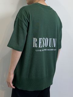 BACK ROGO HALF KNT / RC28-K-002 / バックロゴルーズ半袖サマーニット / グリーン※