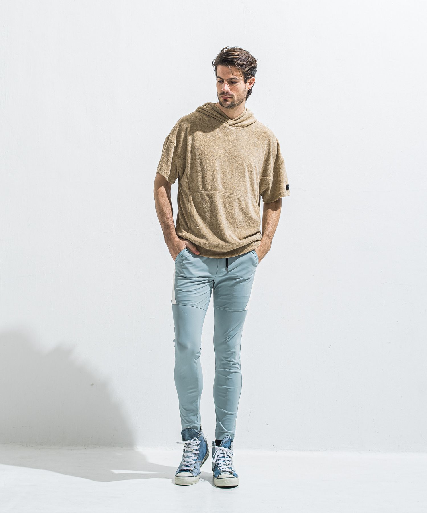 TYLER NYLON PANTS / RC40-ST-026 / レザーラインナイロンパンツ / アクア (5月中旬入荷予定)