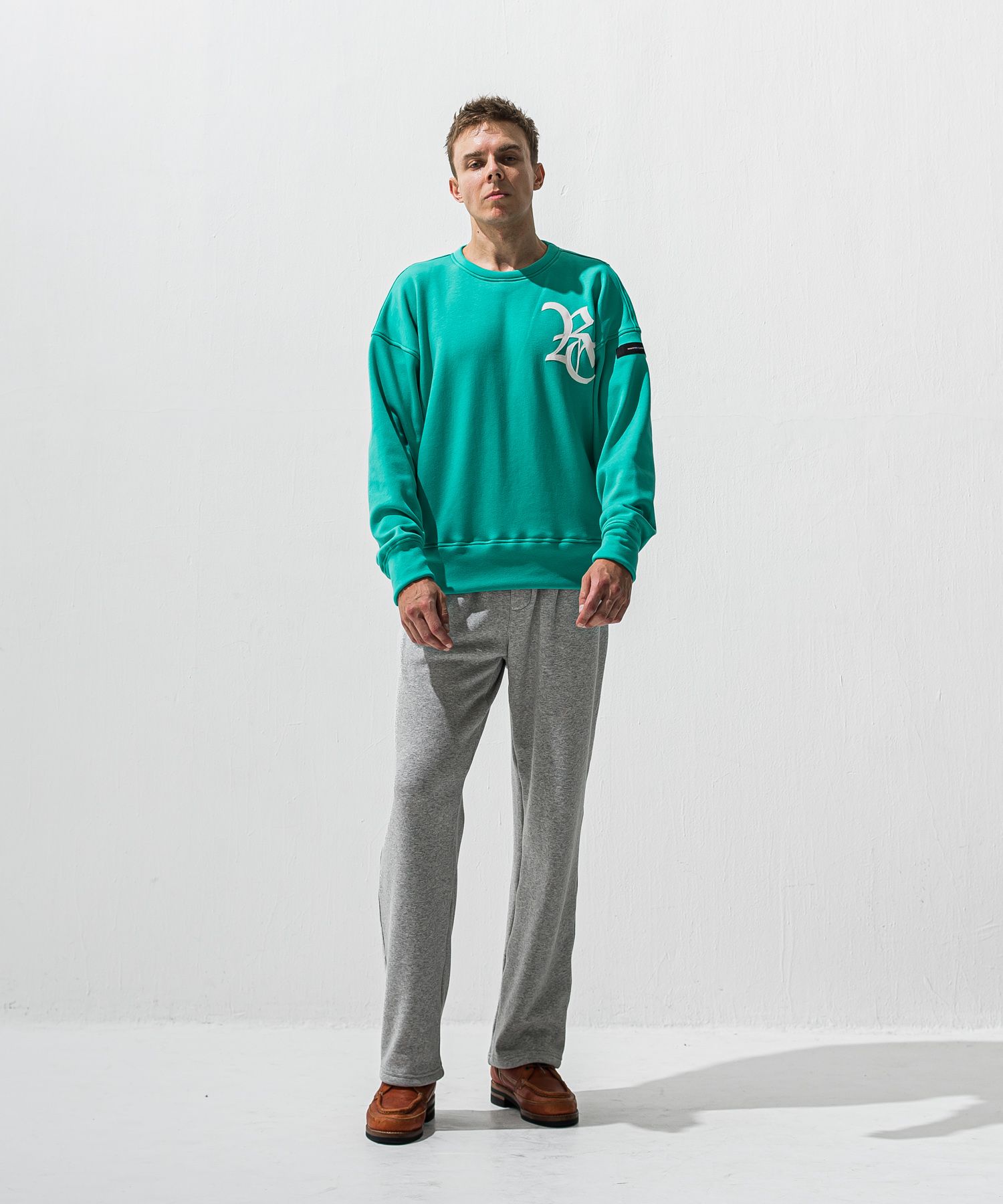 VELOURS FLEECE WIDE TUCK PANTS / RC42-ST-016HWT / 裏起毛セミワイドタックパンツ / グレー (11月中旬入荷予定)