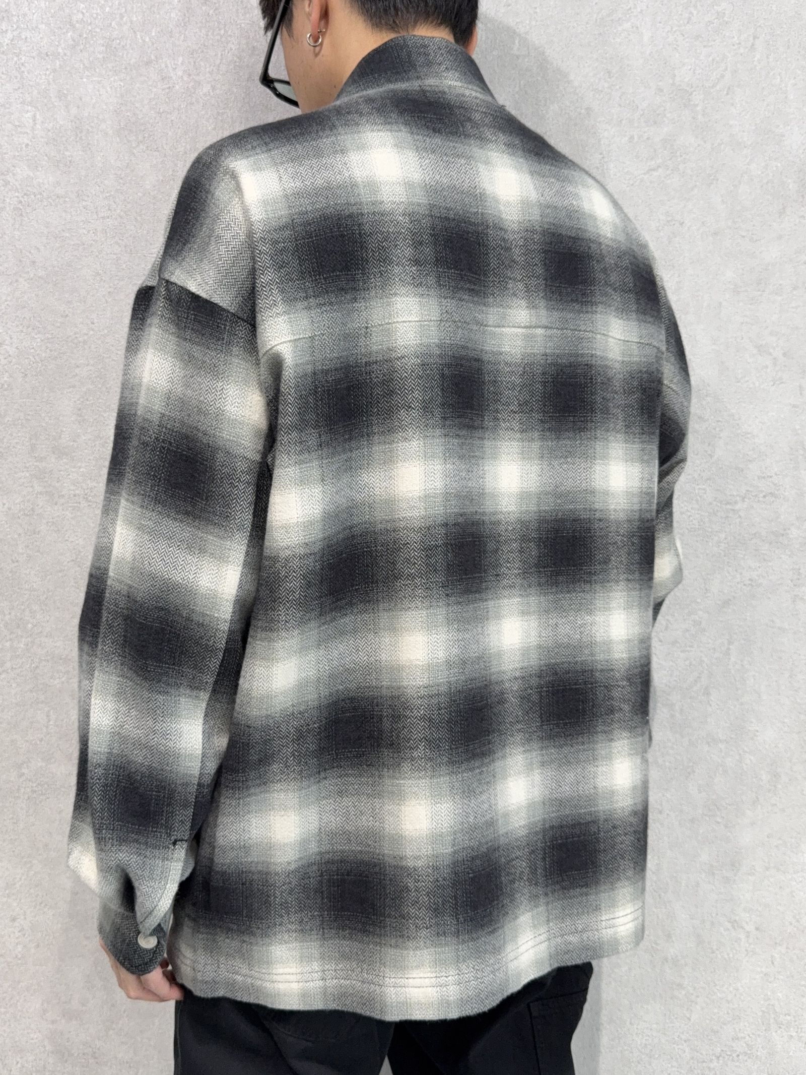 FLANNEL CHECK JK / RC41-JK-006 / フランネルチェックCPOジャケット / ブラック