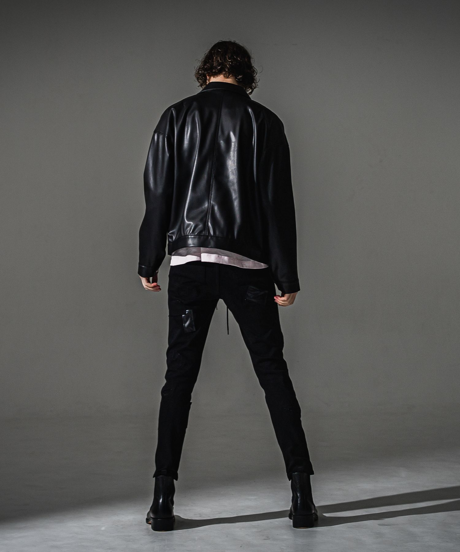 MICK DENIM JERSEY / BASIC-ST-020 / デニムジャージテーパードパンツ / ブラックリメイク (9月上旬入荷予定)