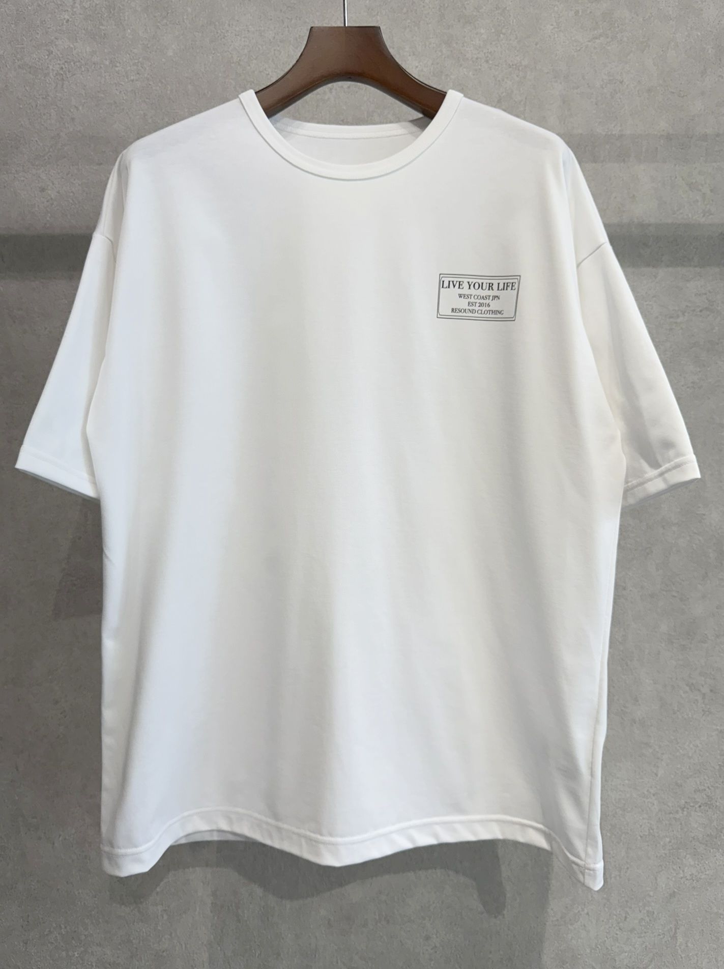 CREW OVER TEE / RC36-T-007 / バックプリントビッグTシャツ / ホワイト
