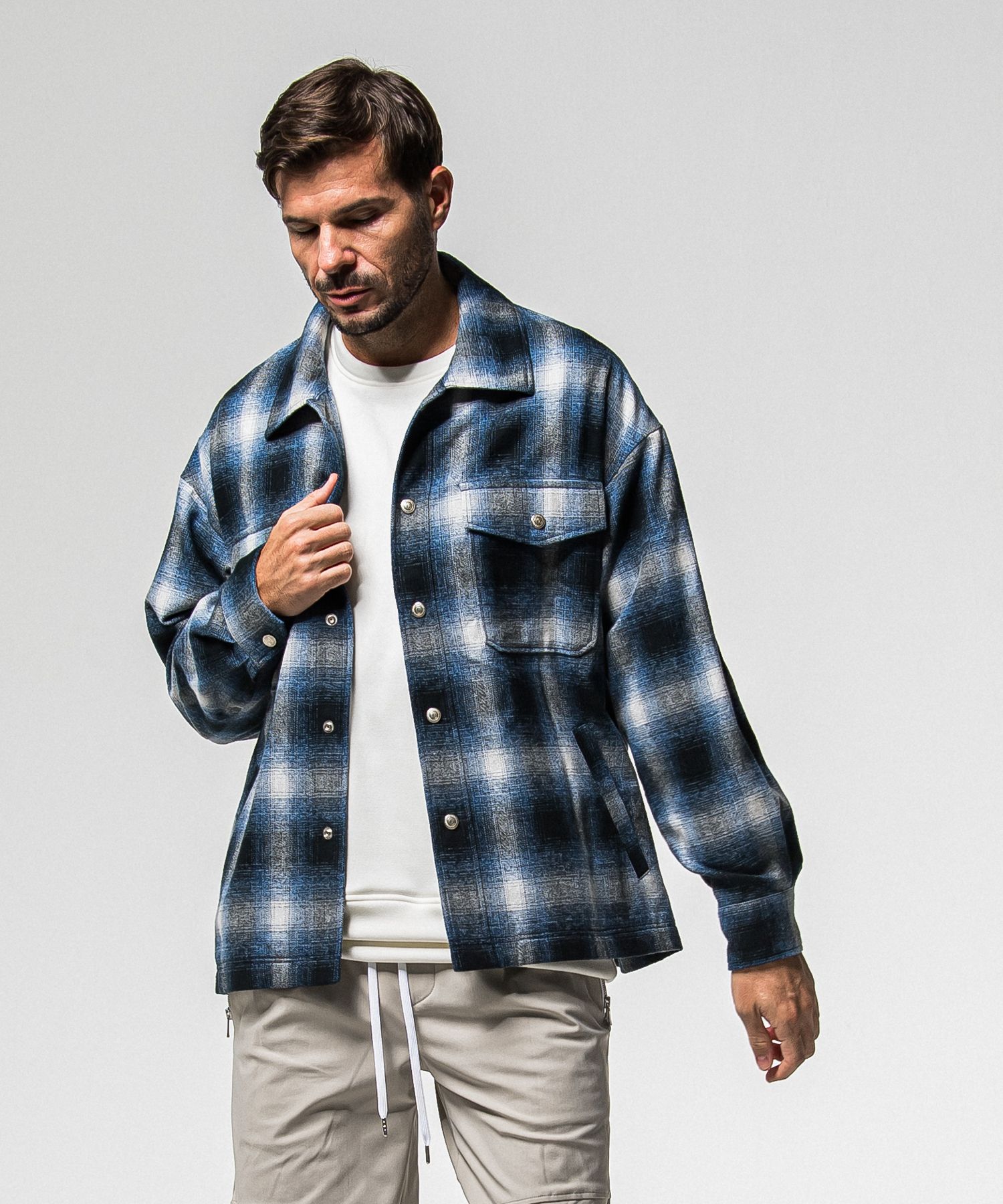 FLANNEL CHECK JK / RC38-JK-007 / フランネルチェックCPOジャケット / ブルー (10月中旬入荷予定)