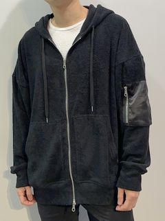 WEST PILE ZIP LOOSE HOODIE / RC27-C-008 / パイルジップパーカー / ブラック