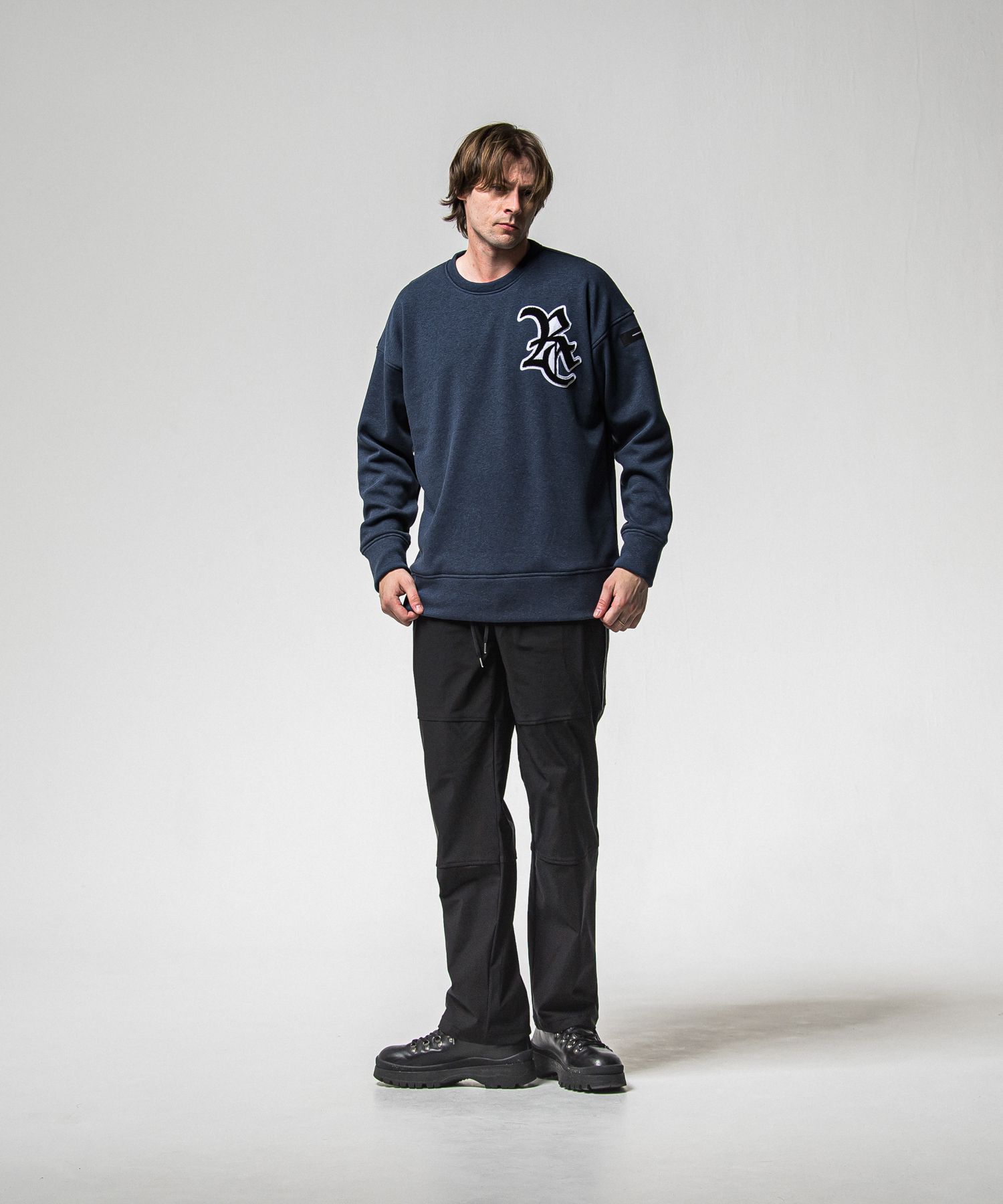 JOHNSON LINE HEAT WIDE TUCK PANTS / RC38-ST-009HWT / 裏起毛ジョンソンラインワイドタックパンツ / ブラック×ブラック (10月下旬入荷予定)