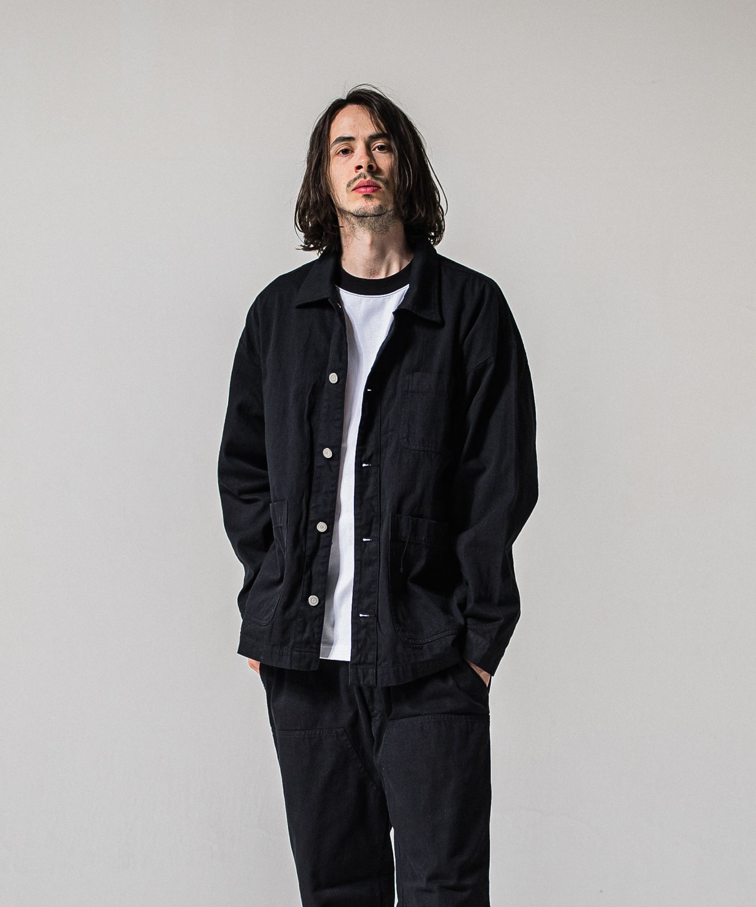 RC CAVER ALL / RC39-JK-004 / デニムカバーオール / ブラック (2月中旬入荷予定)