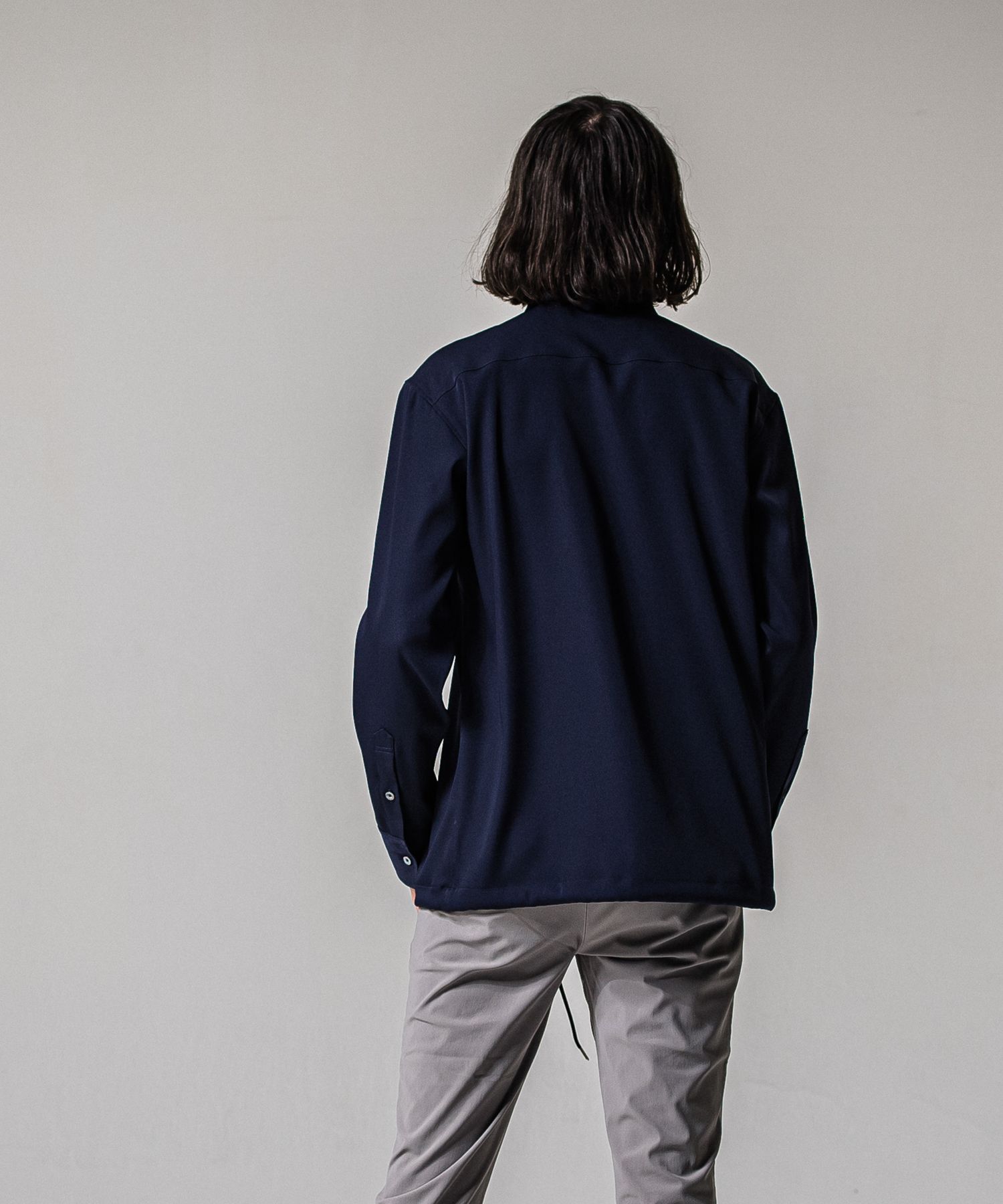 PULLOVER SATIN SHIRT / RC39-SH-002 / ハーフジップサテンシャツ / ネイビー (3月上旬入荷予定)