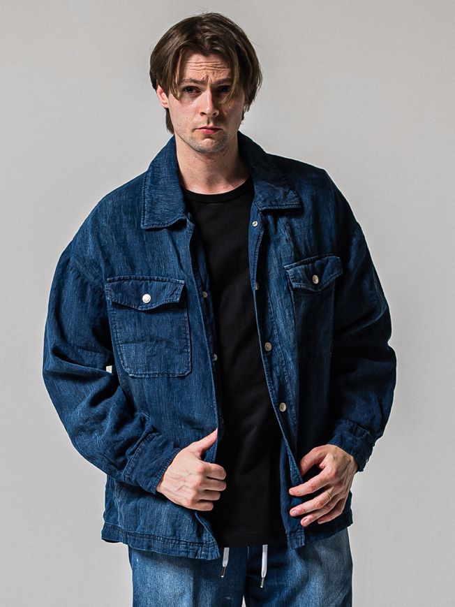 INDIGO LINEN JACK SHIRT / RC39-JK-007 / インディゴリネンシャツジャケット / ダークインディゴ (3月上旬入荷予定)