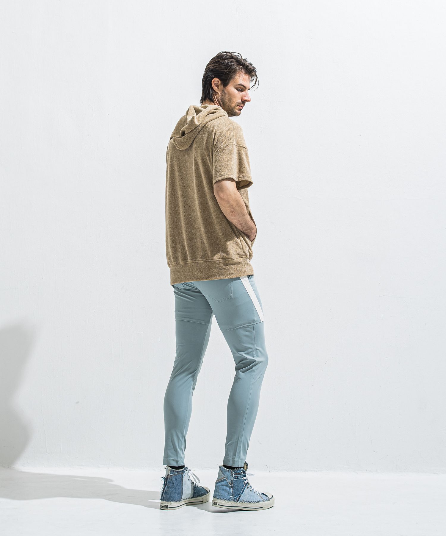 TYLER NYLON PANTS / RC40-ST-026 / レザーラインナイロンパンツ / アクア (5月中旬入荷予定)