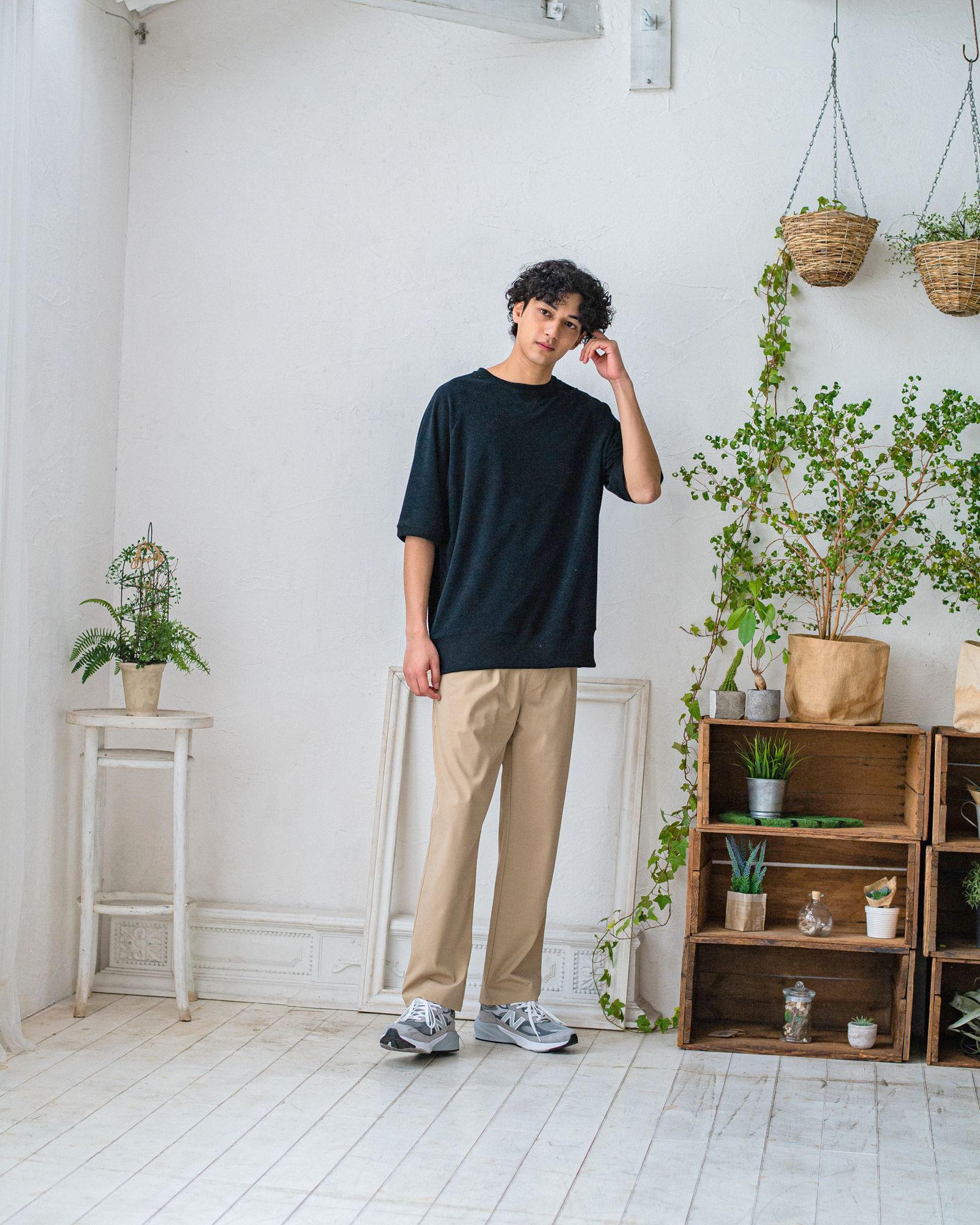 PILE HALF SLEEVE / RC32-T-007 / パイルビッグTシャツ / ブラック