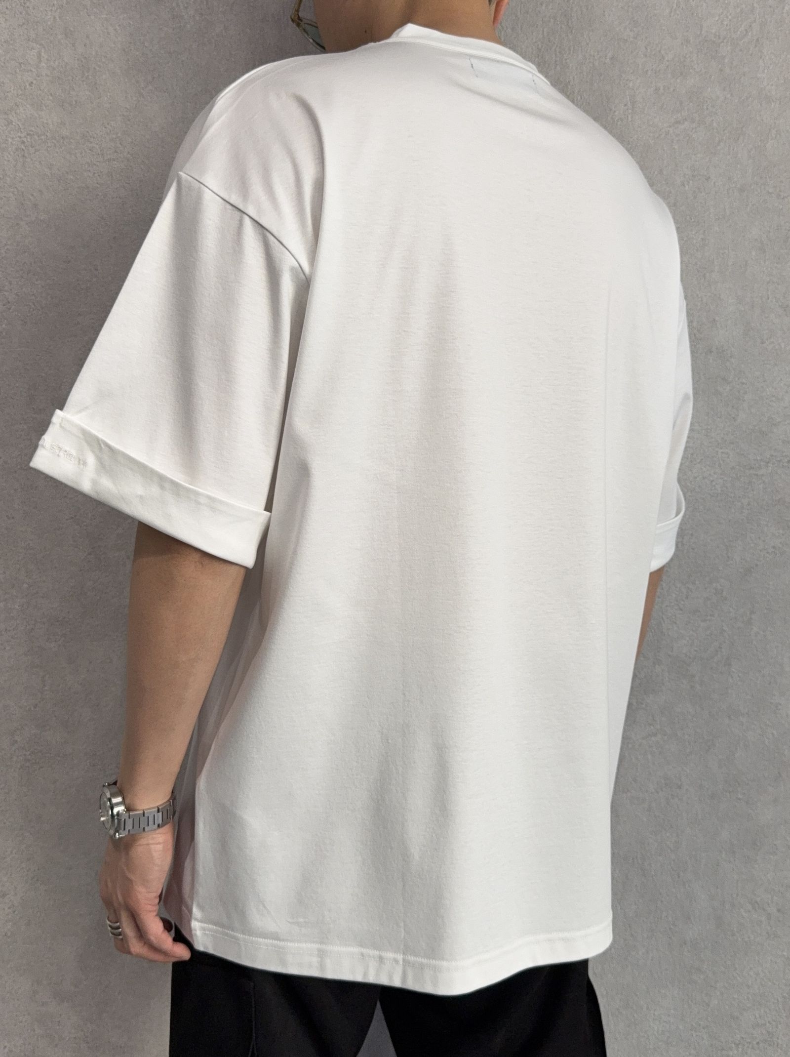 ダブルシルケットロールアップボックスTシャツ / ust-26070 / ホワイト