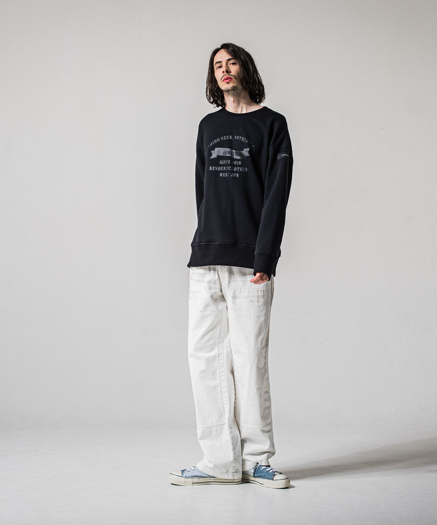 DOUBLE KNEE PT / RC39-ST-041 / ダブルニーワイドデニムパンツ / ホワイトユーズド (2月中旬入荷予定)