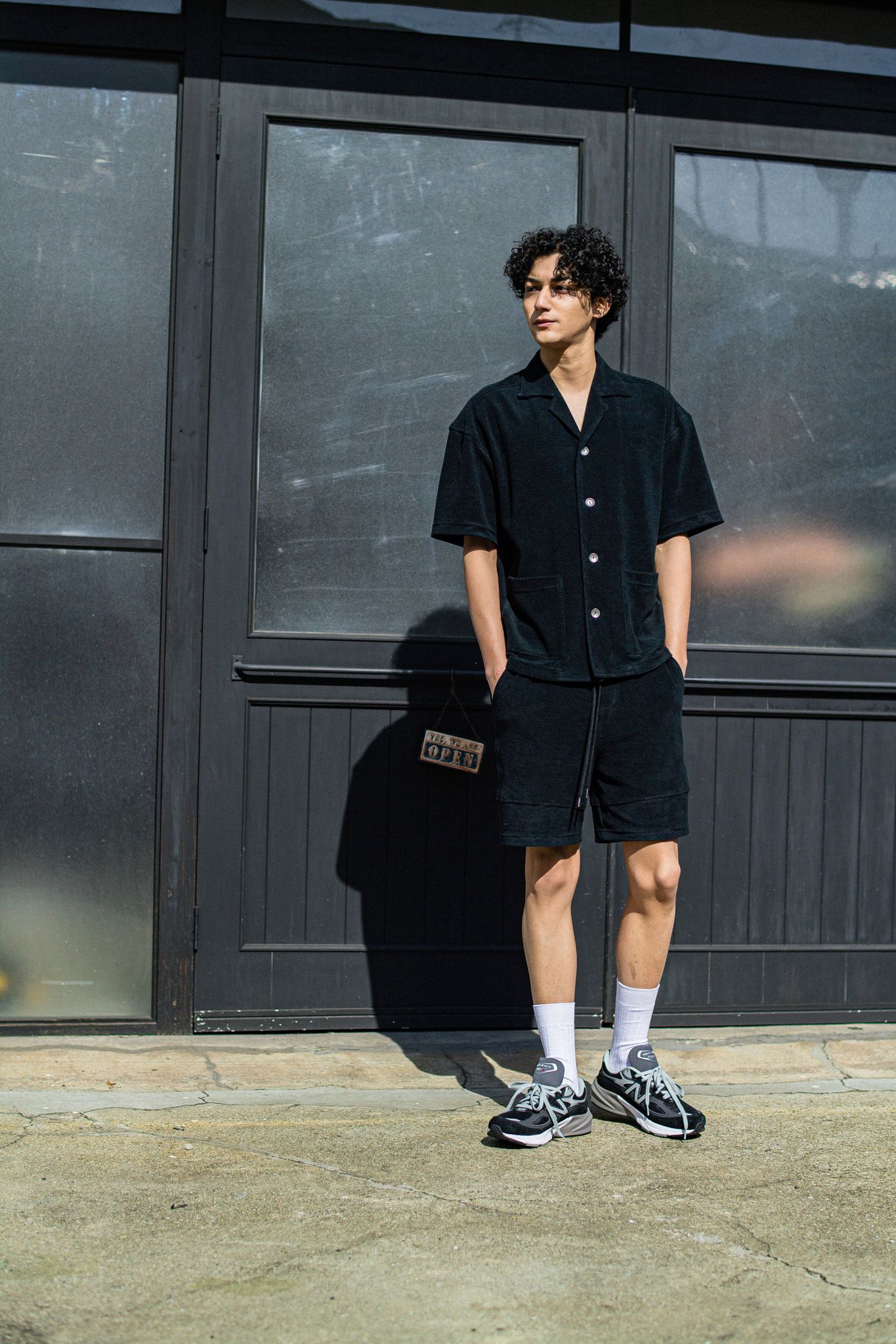 PILE BEACH SHIRTS / RC32-SH-002 / パイル半袖シャツ / ブラック