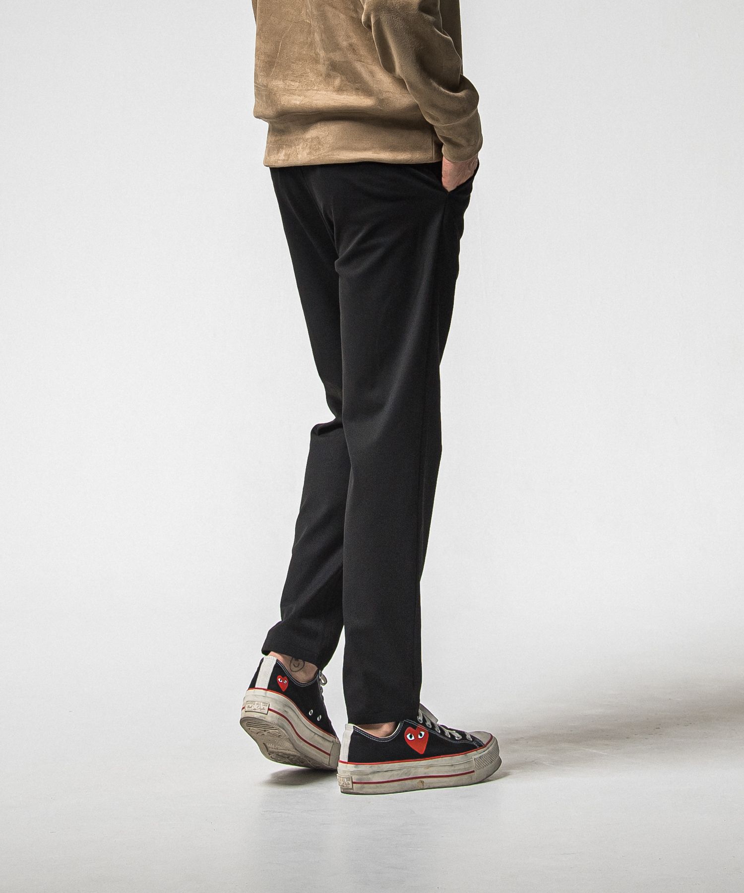 PAT WIDE EASY PANTS / RC38-ST-036BN / ワイドテーパードパンツ / ブラック (1月上旬入荷予定)