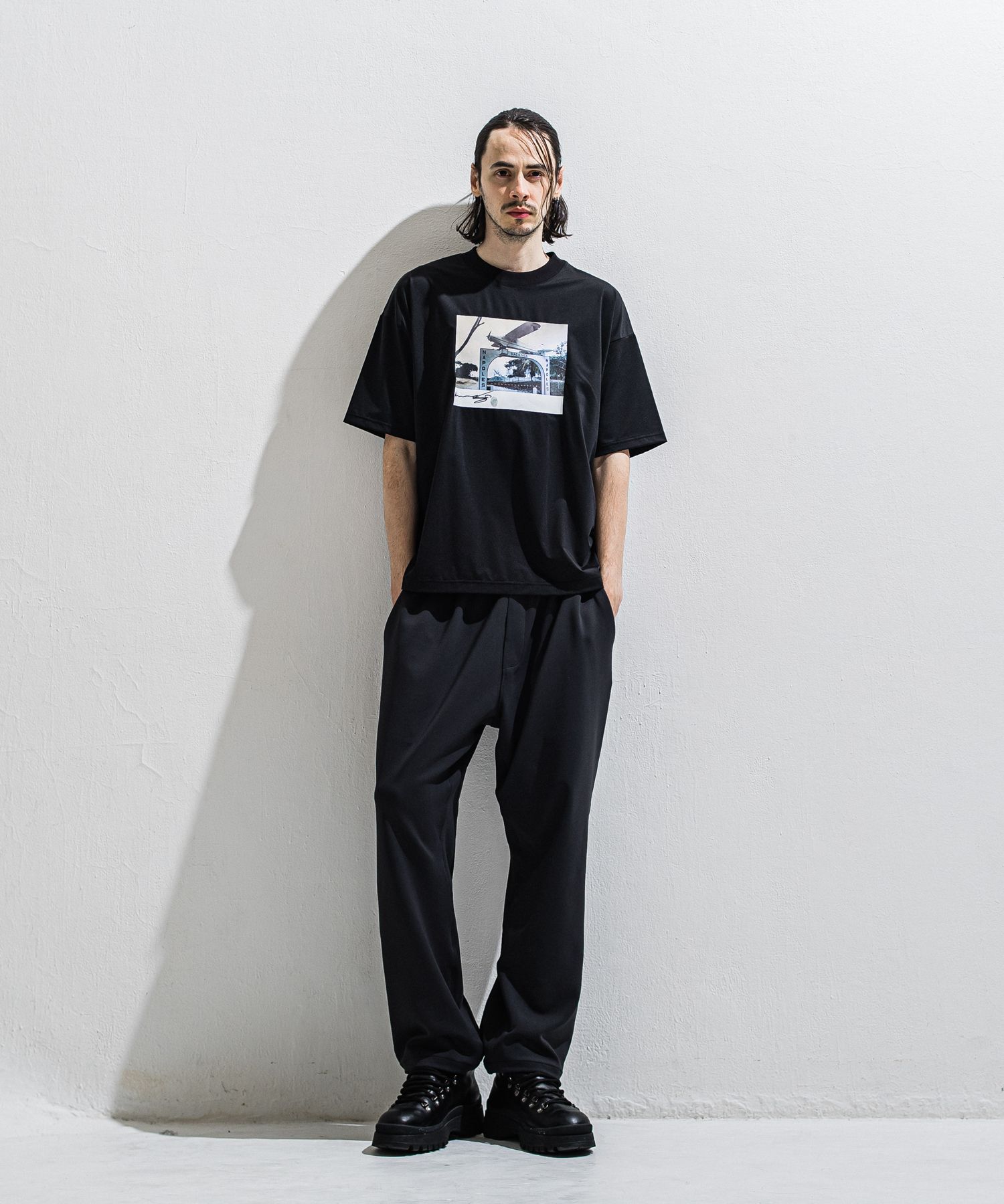 EMILIO DB WIDE PANTS / DP1-ST-003 / ダンボールジャージスーパーワイドパンツ / ブラック (3月中旬入荷予定)